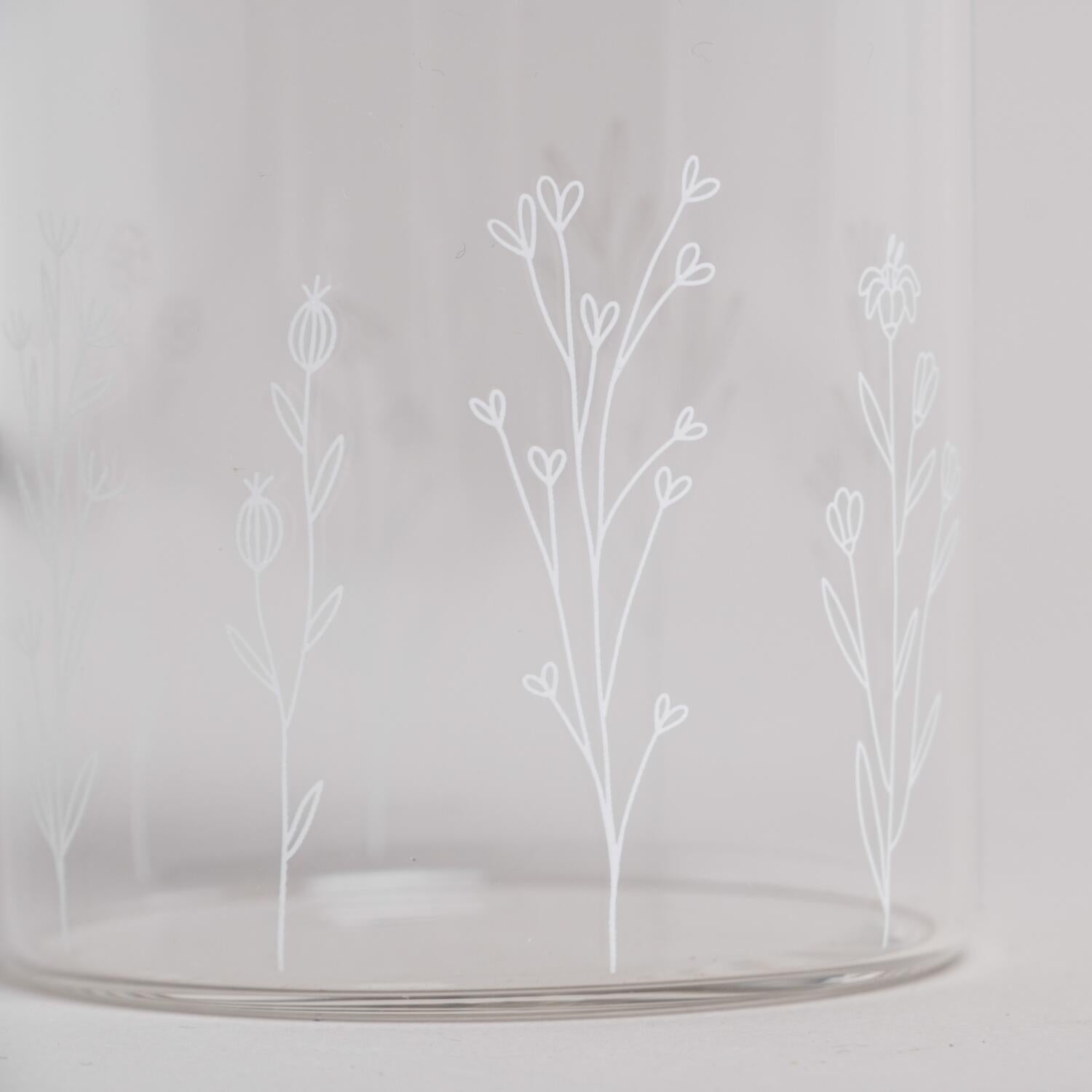 Mini-Vorratsglas "Blumenwiese" - 200 ml (Natur/Transparent)