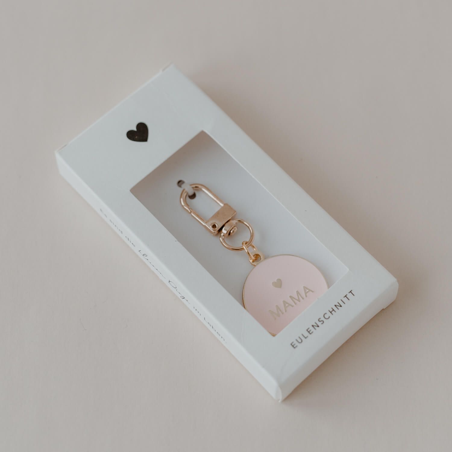 Schlüsselanhänger "Mama" - 3,2x6,8 cm (Rosa/Gold)