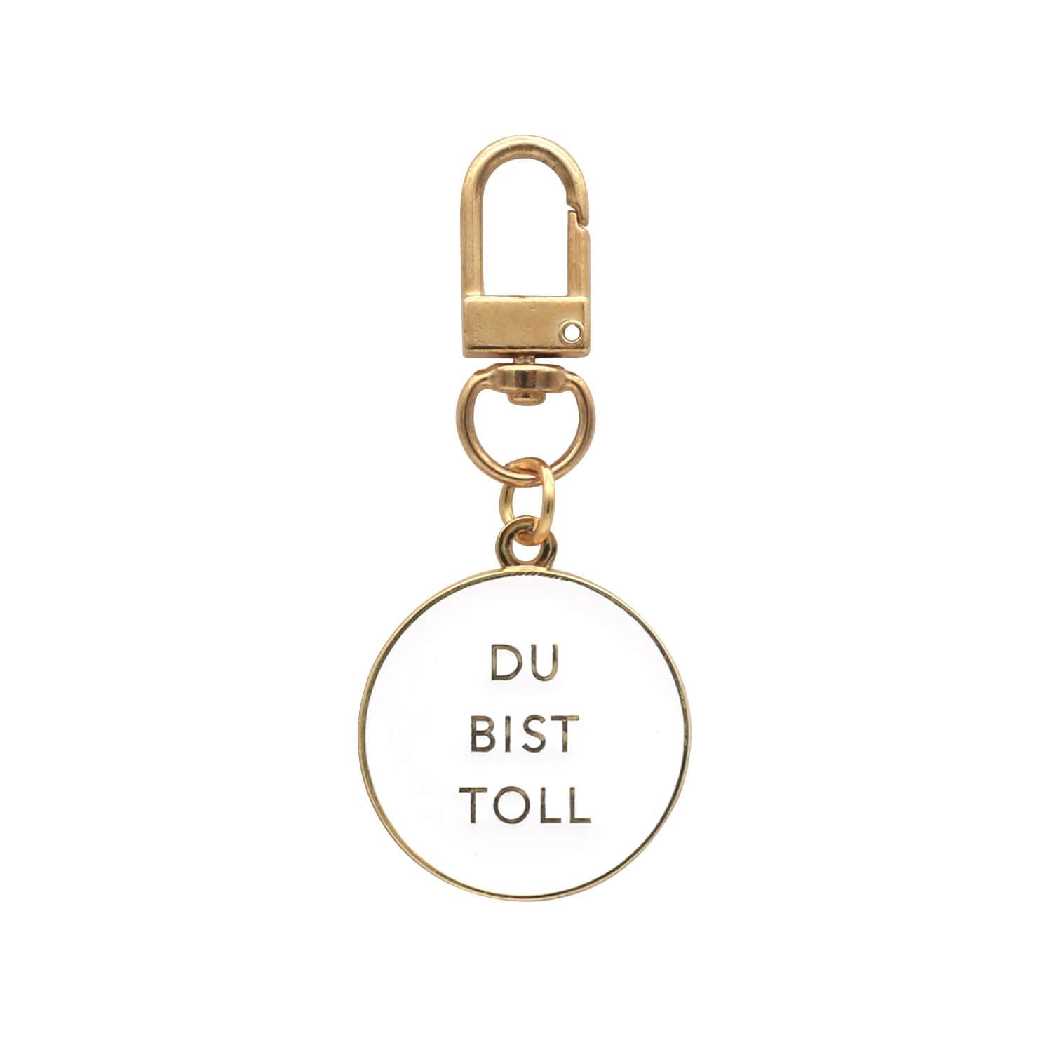 Schlüsselanhänger "Du bist toll" - 3,2x6,8 cm (Weiß/Gold)