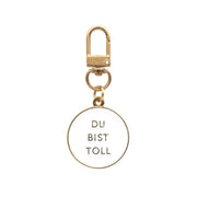 Schlüsselanhänger "Du bist toll" - 3,2x6,8 cm (Weiß/Gold)