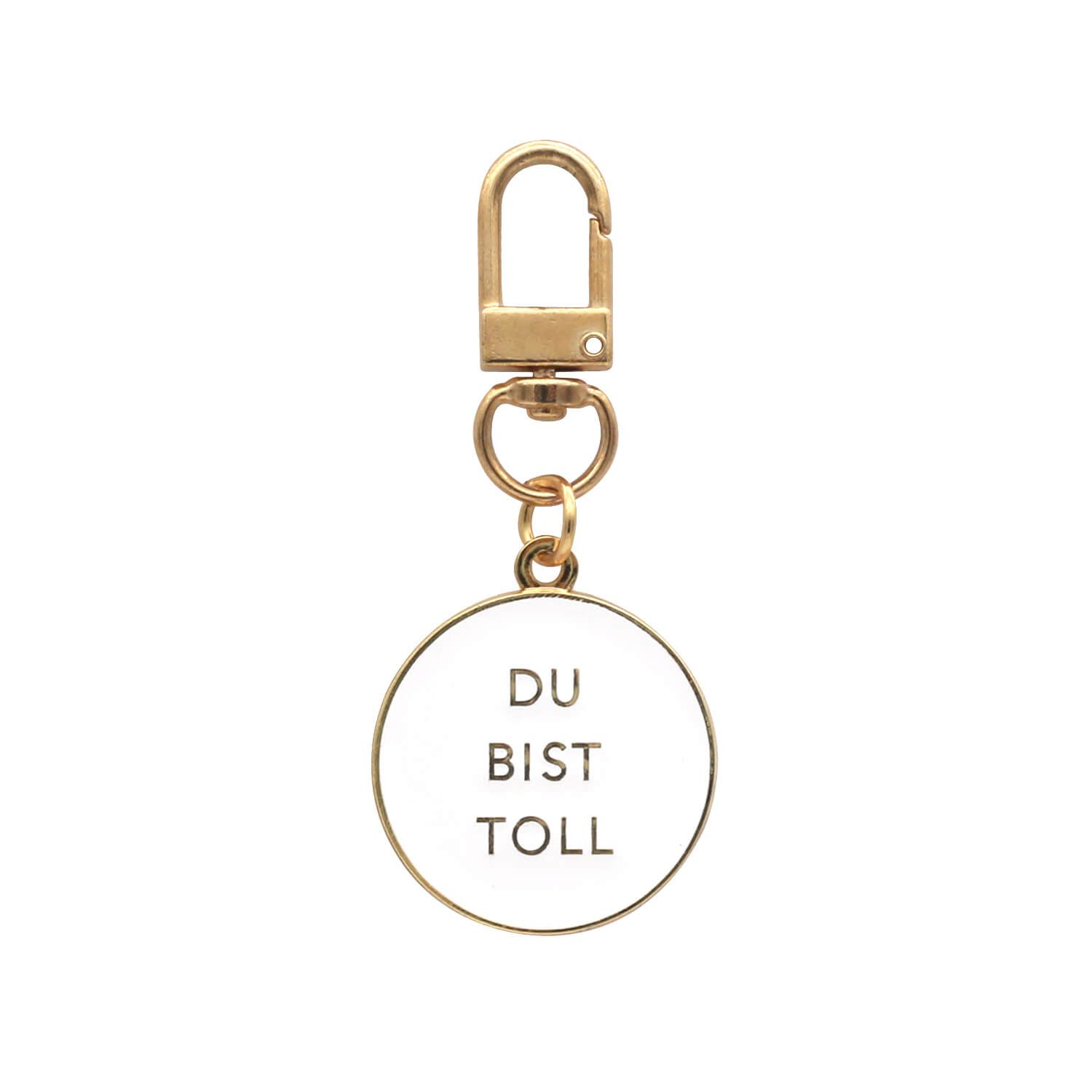 Schlüsselanhänger "Du bist toll" - 3,2x6,8 cm (Weiß/Gold)