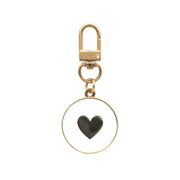 Schlüsselanhänger "Herz" - 3,2x6,8 cm (Weiß/Gold)