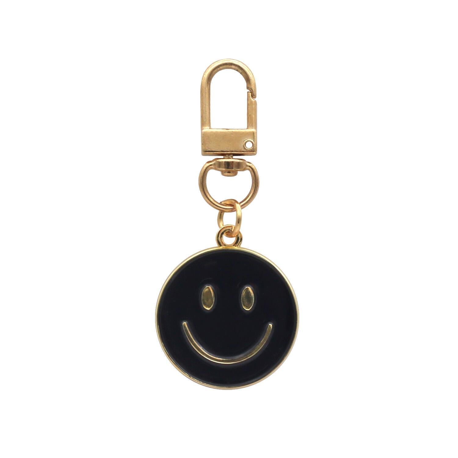 Schlüsselanhänger "Smiley" - 3x6,8 cm (Schwarz)