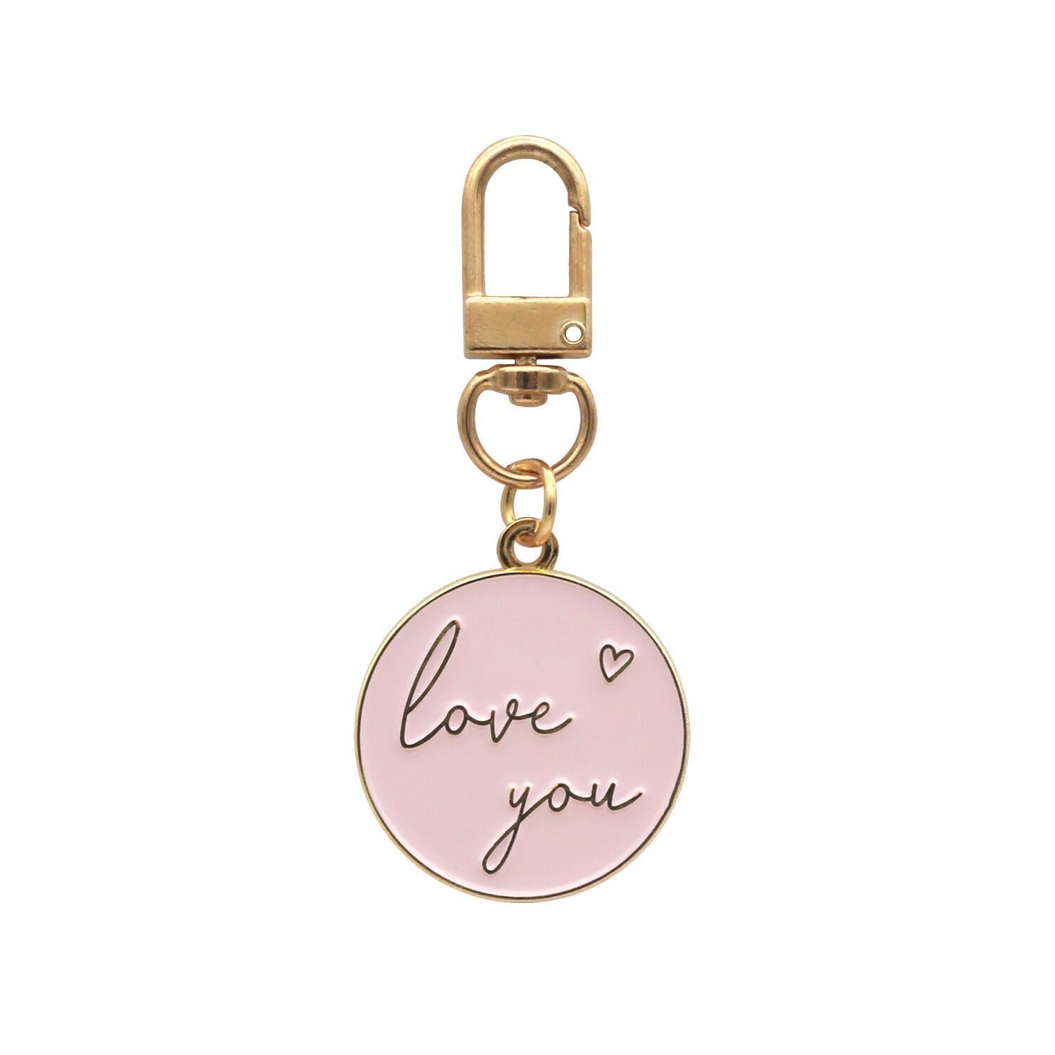 Schlüsselanhänger "Love You" - 3x6,8 cm (Rosa)