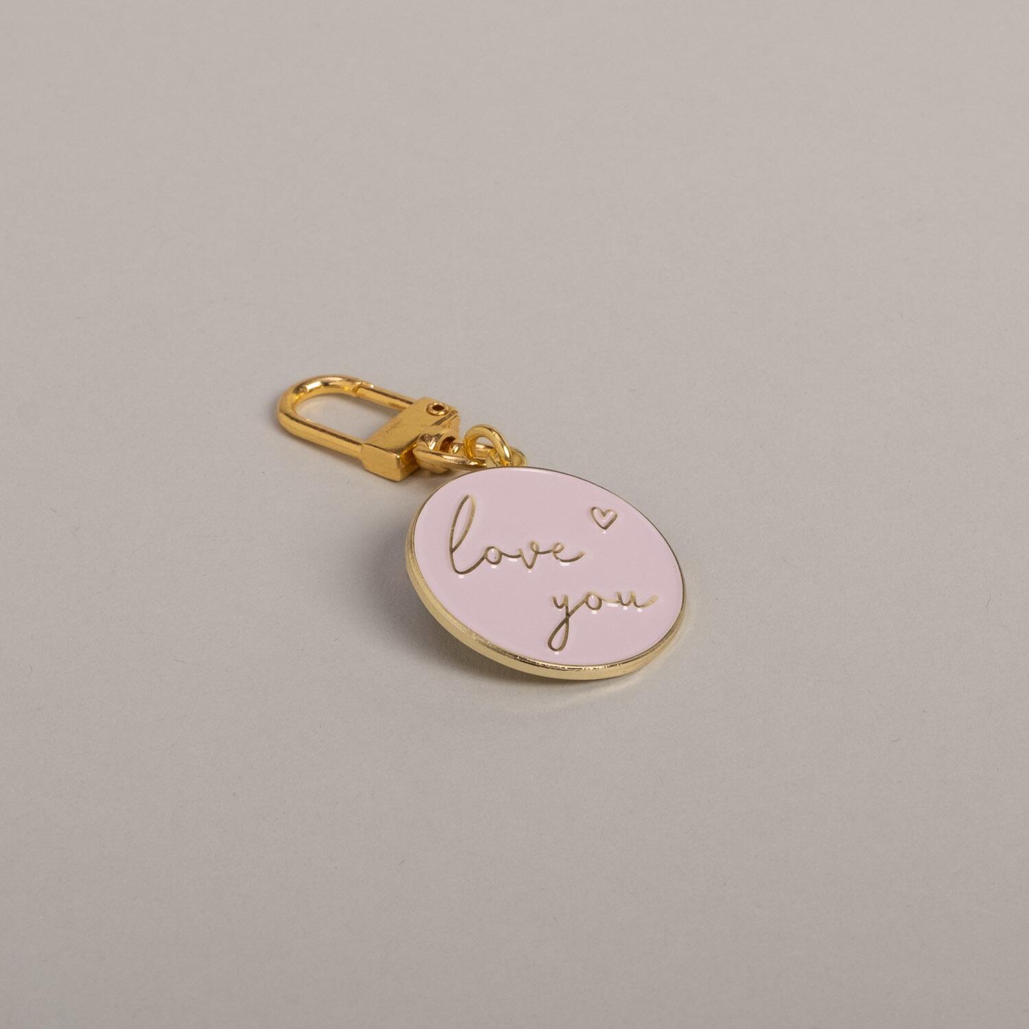 Schlüsselanhänger "Love You" - 3x6,8 cm (Rosa)