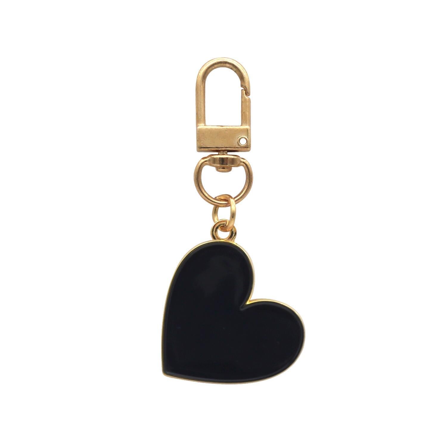 Schlüsselanhänger "Kleines Herz" - 3,3x6,8 cm (Schwarz)