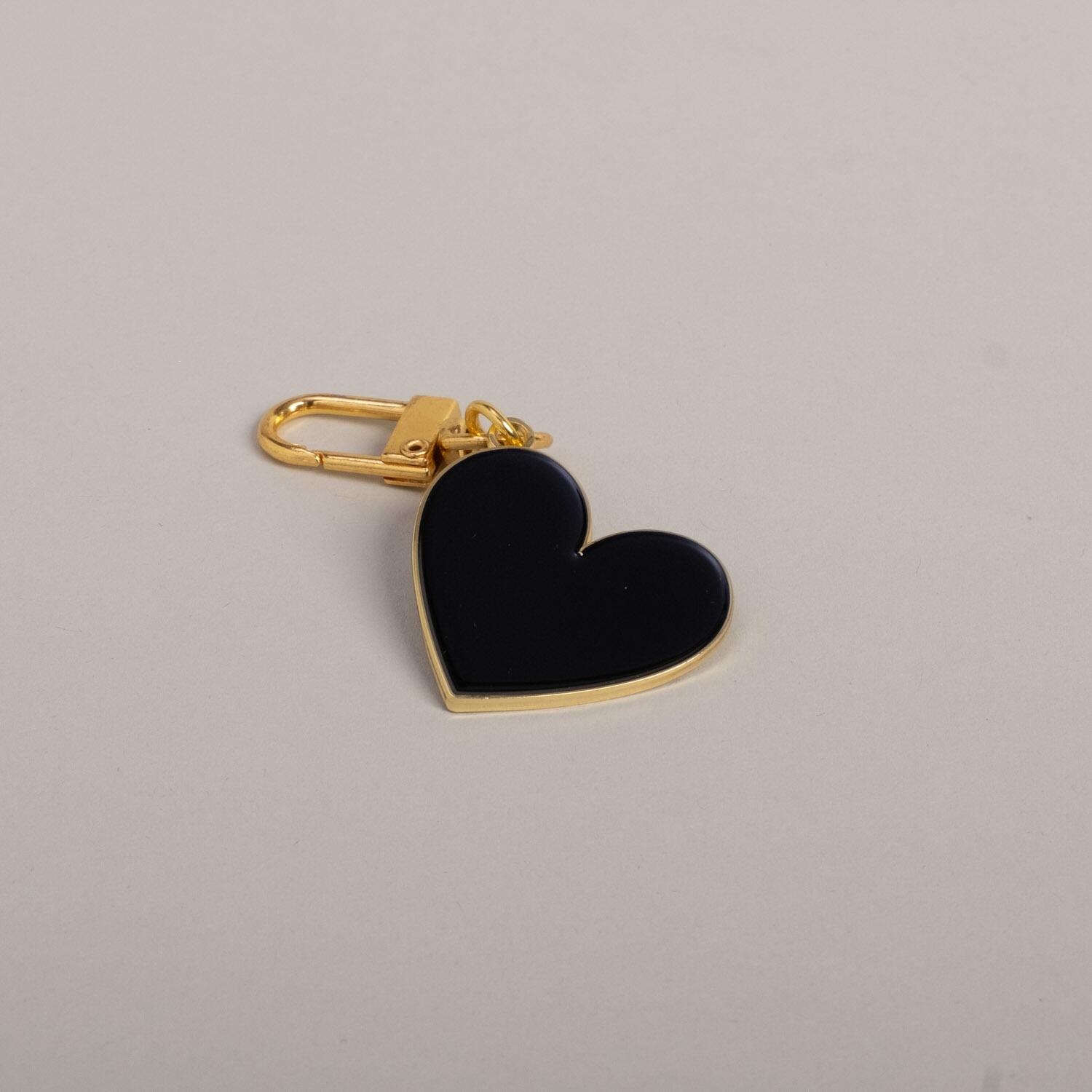 Schlüsselanhänger "Kleines Herz" - 3,3x6,8 cm (Schwarz)