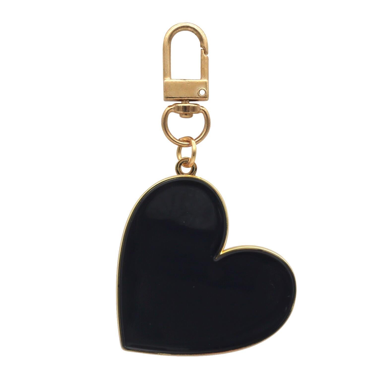 Schlüsselanhänger "Großes Herz" - 4,9x8,4 cm (Schwarz)