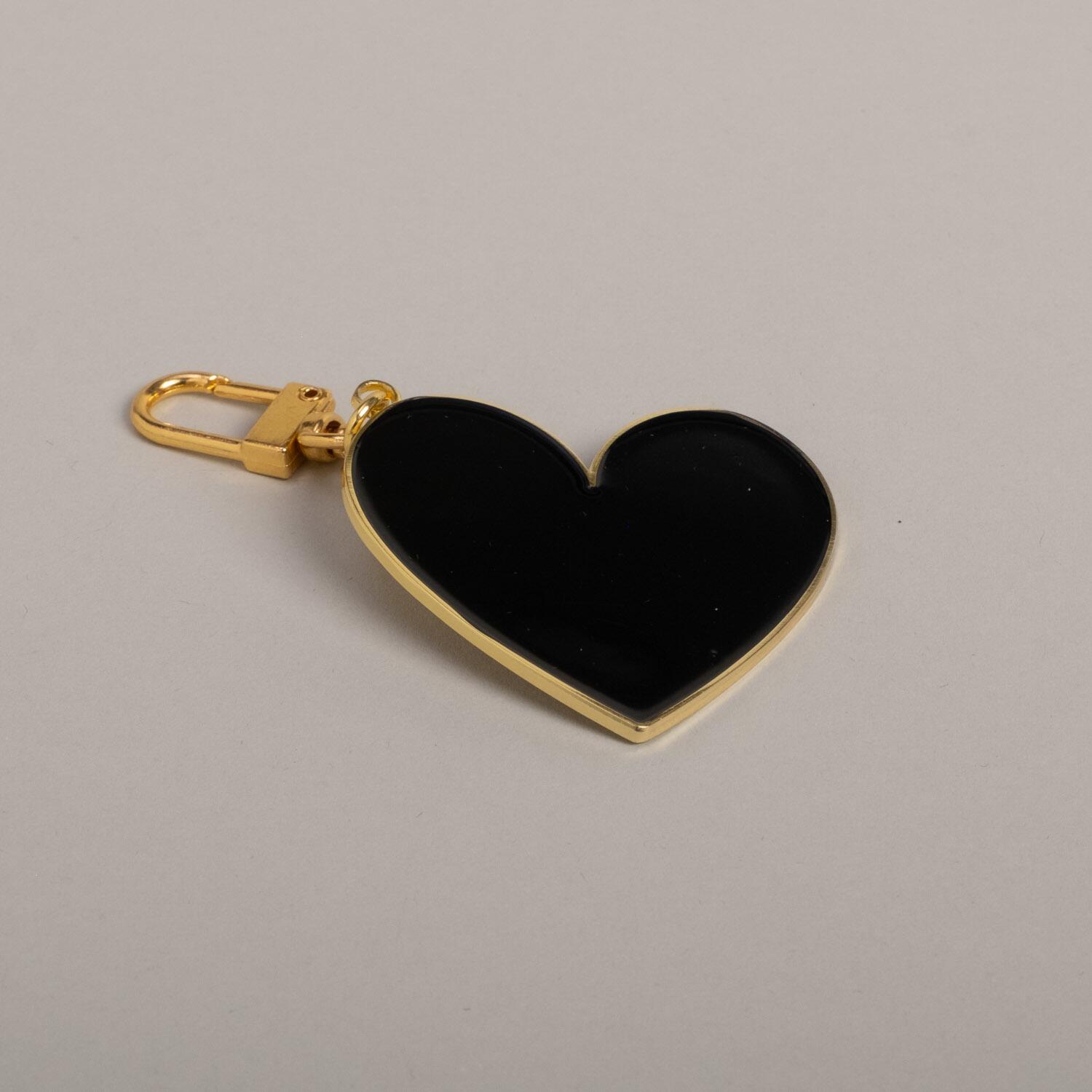 Schlüsselanhänger "Großes Herz" - 4,9x8,4 cm (Schwarz)