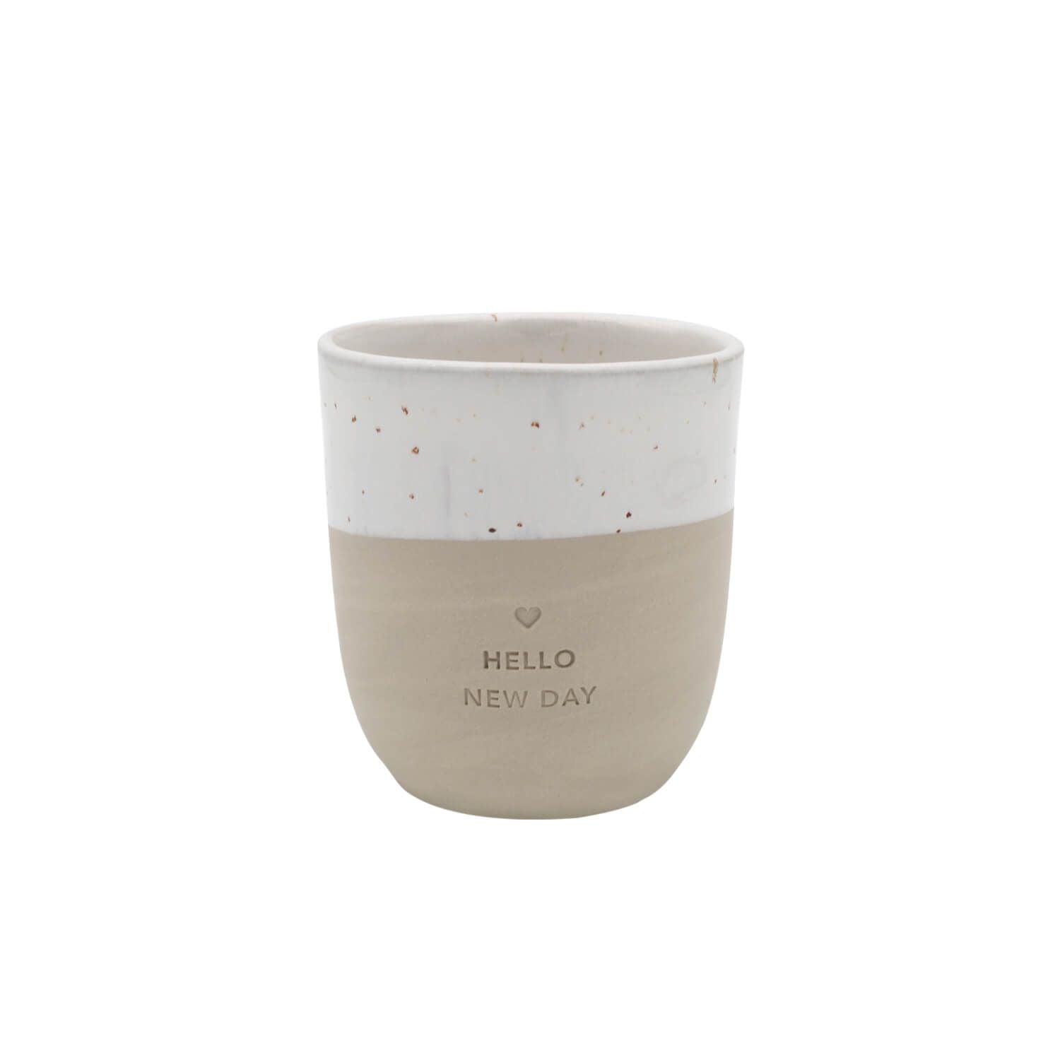 Becher "Hello New Day" - 320 ml (Natur)