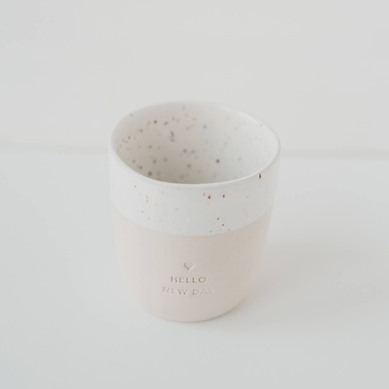Becher "Hello New Day" - 320 ml (Natur)