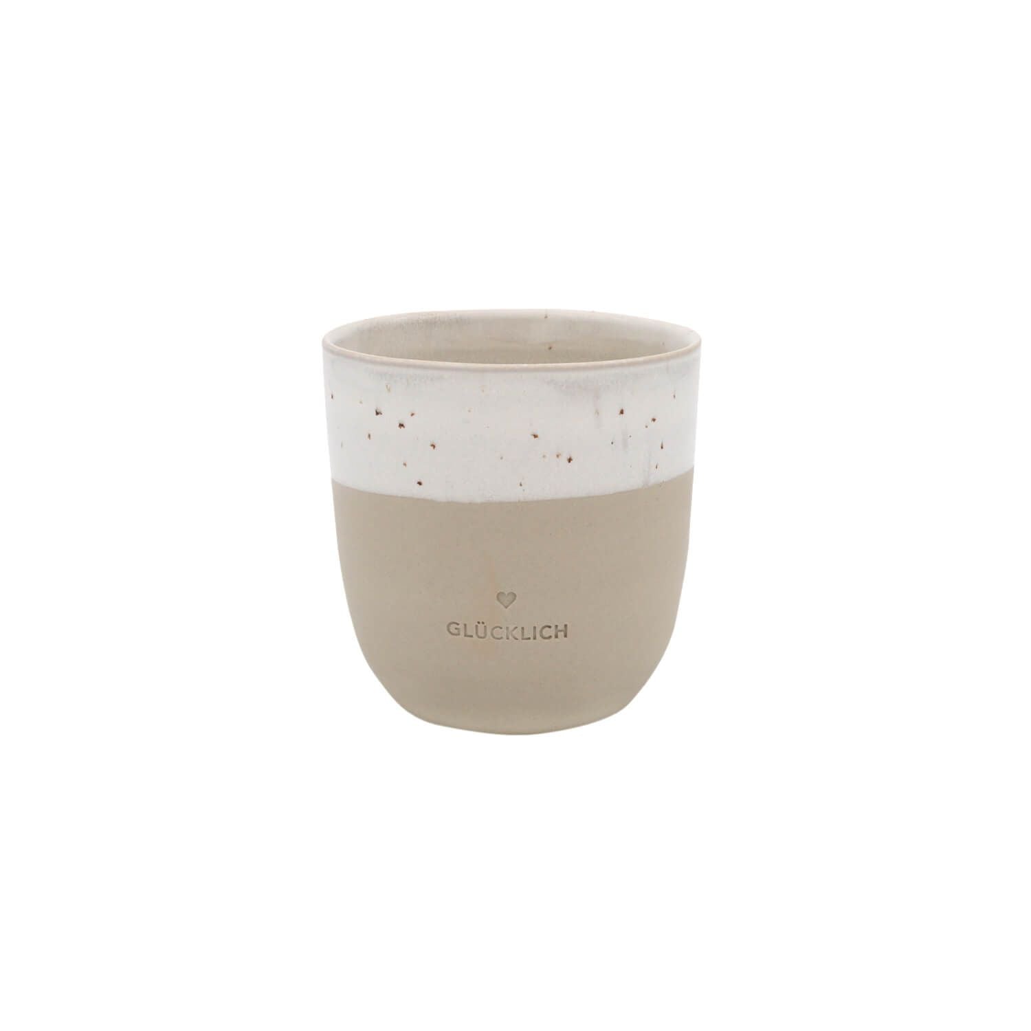Kleiner Becher "Glücklich" - 200 ml (Natur)