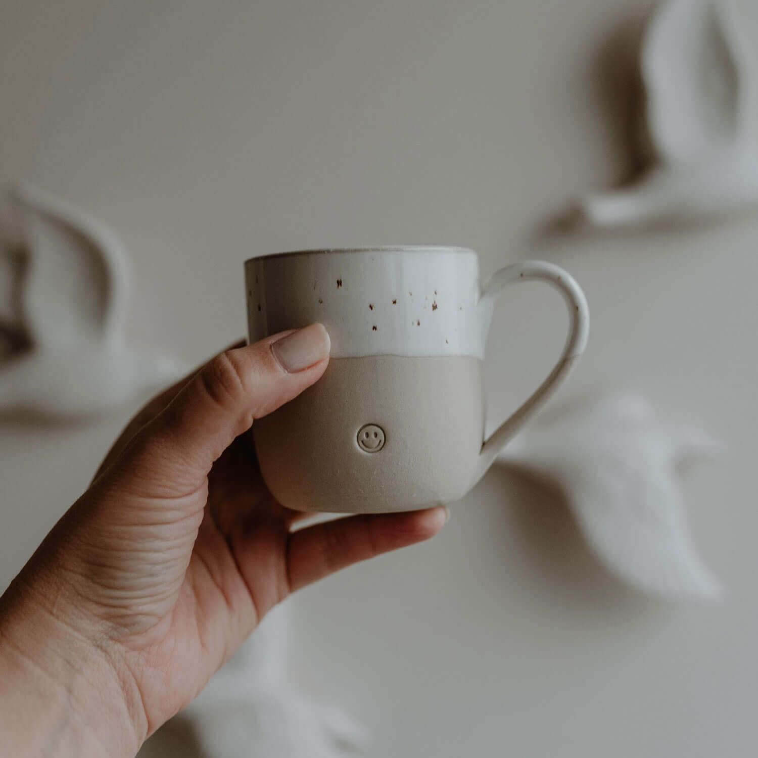 Cappuccino-Tasse "Smiley" - 190 ml (Natur)
