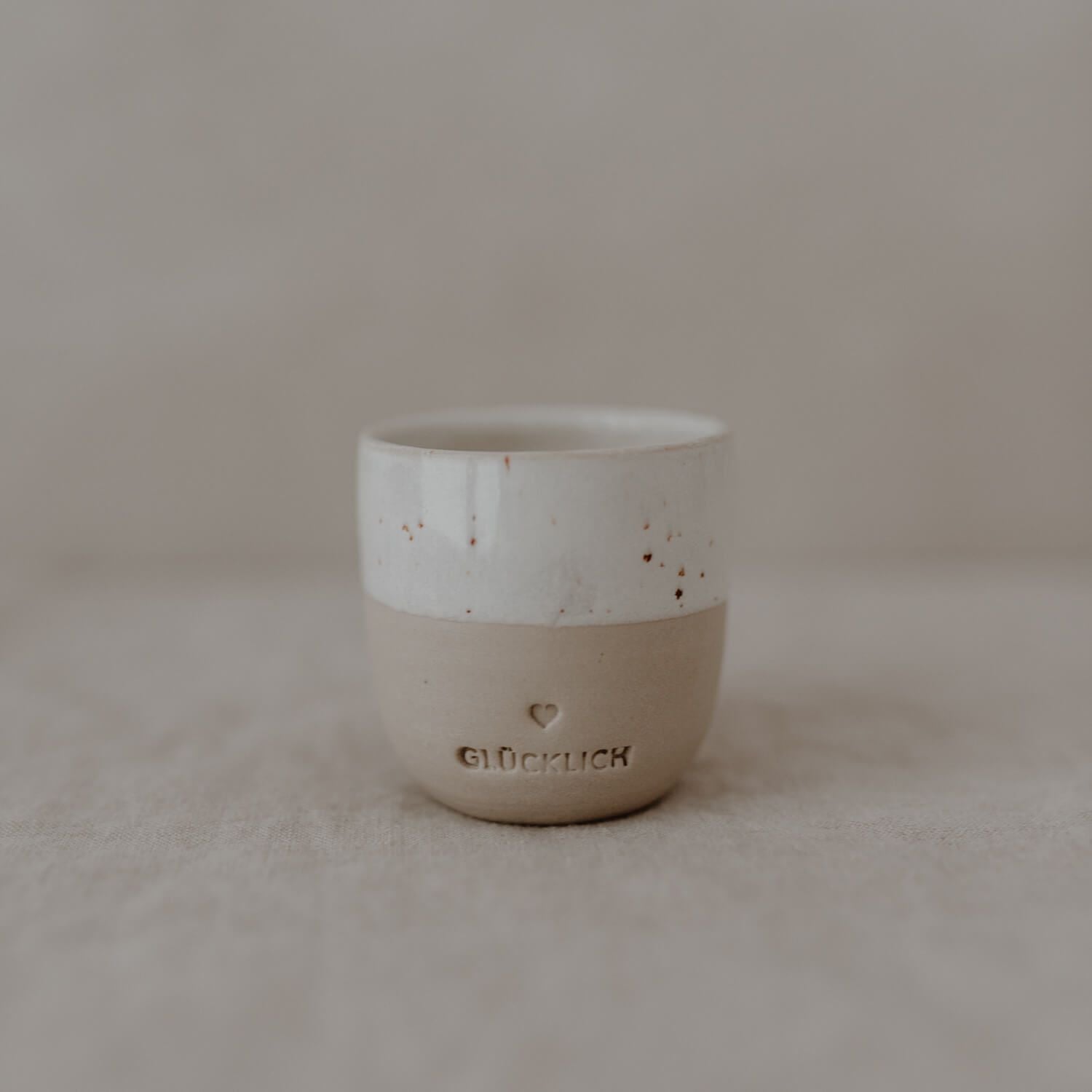 Espresso Becher "Glücklich" - 40 ml (Natur)