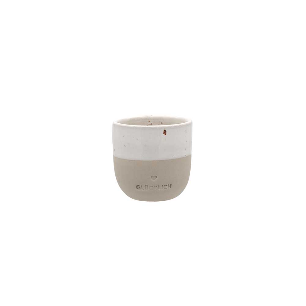 Espresso Becher "Glücklich" - 40 ml (Natur)