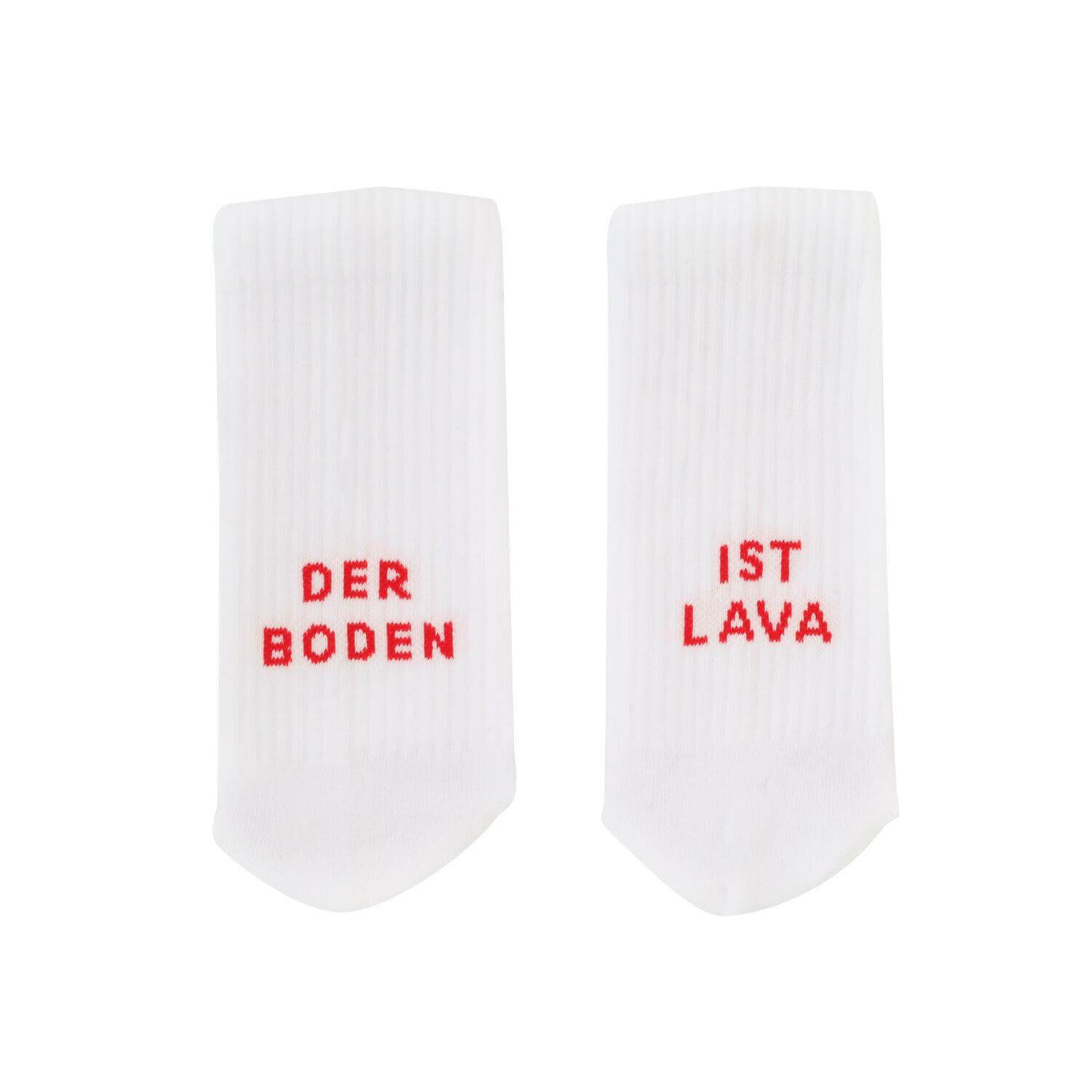 Socken "Der Boden ist Lava" (Weiß)