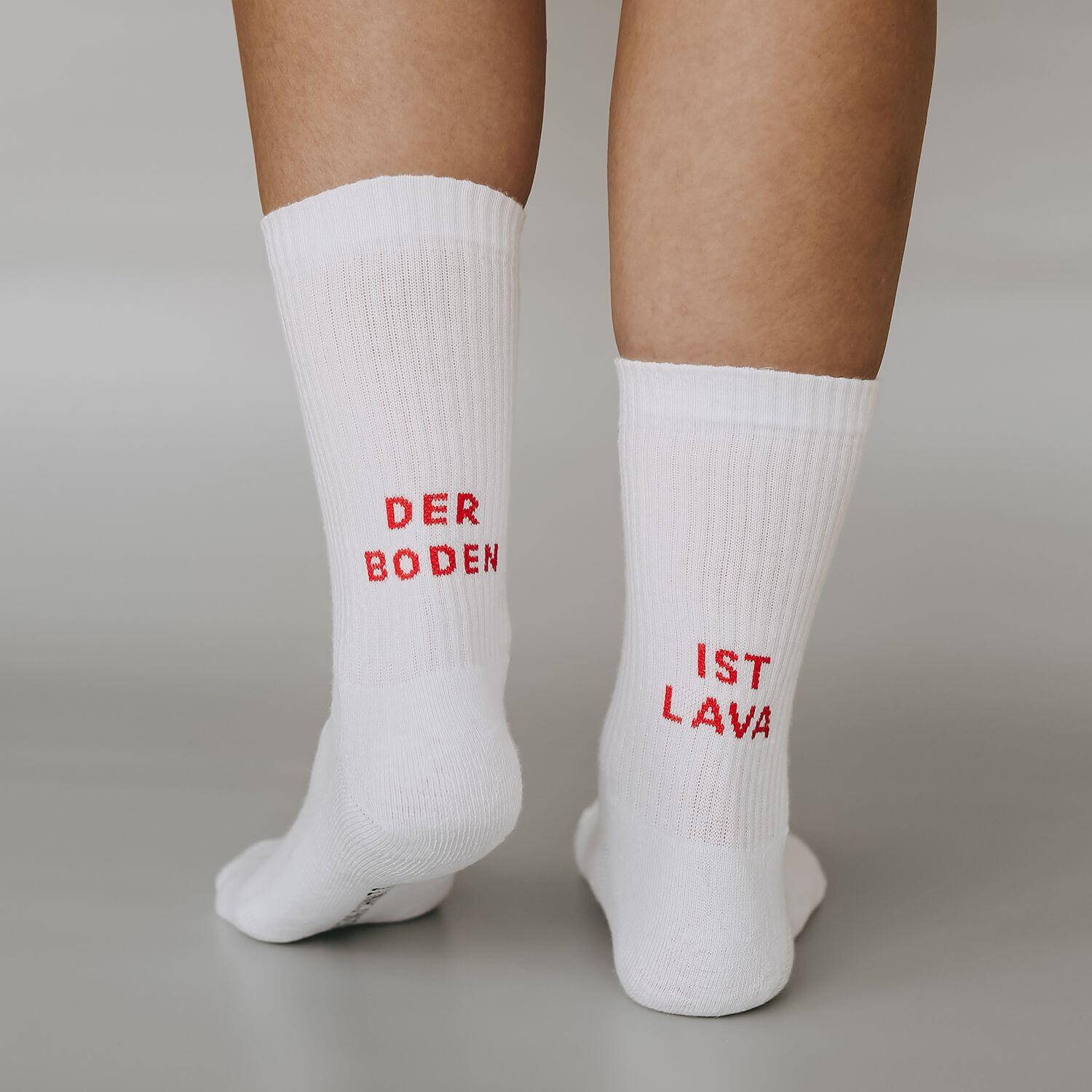 Socken "Der Boden ist Lava" (Weiß)