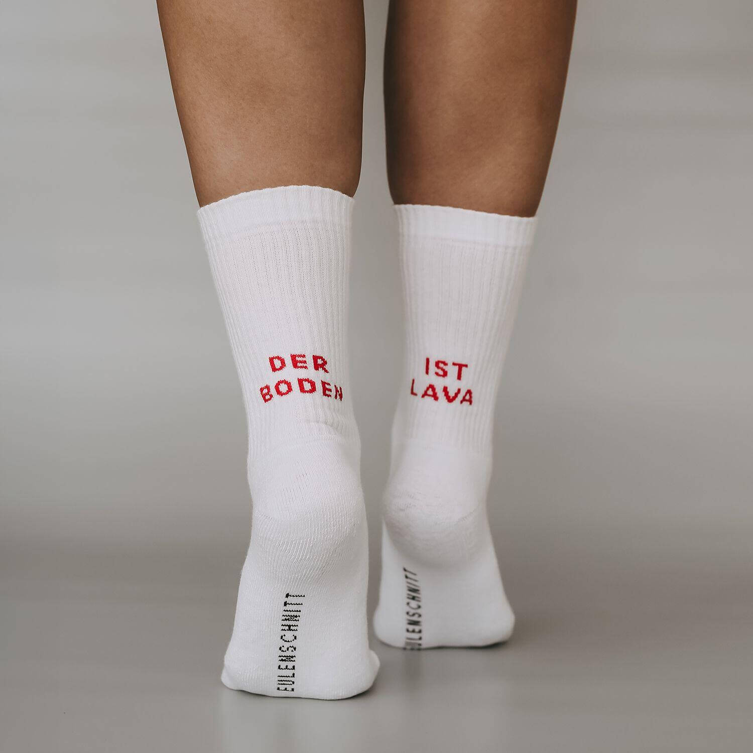 Socken "Der Boden ist Lava" (Weiß)
