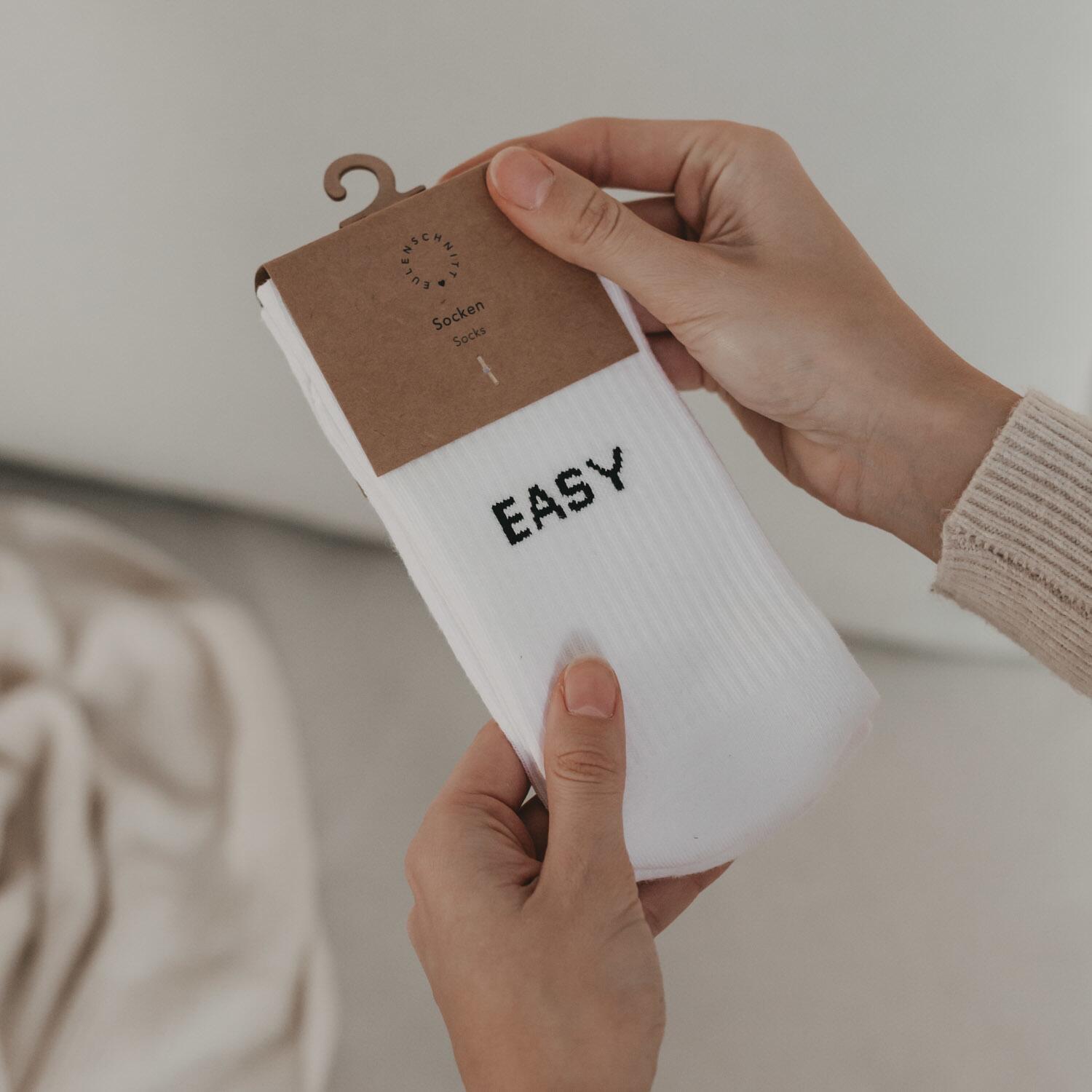 Socken "Easy peasy" (Weiß)