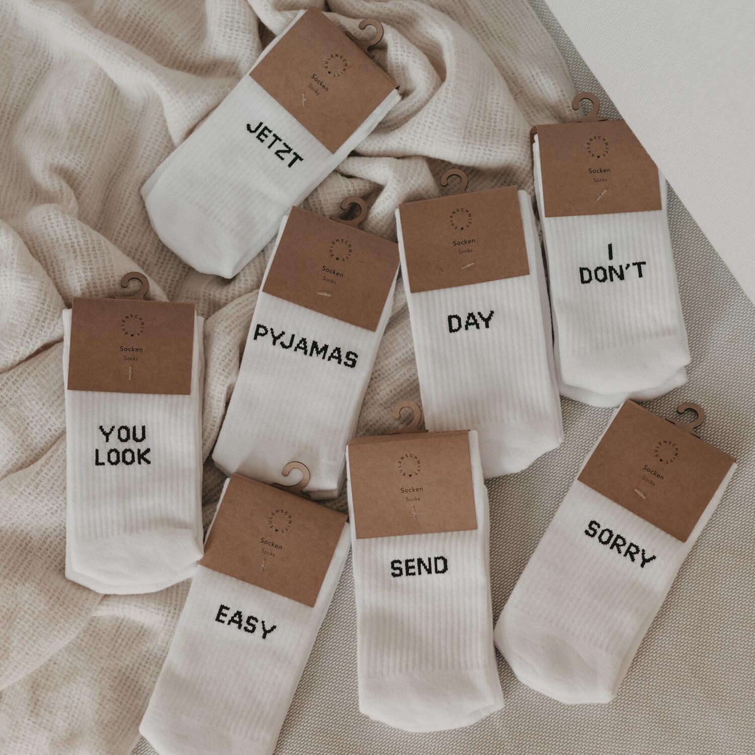 Socken "Easy peasy" (Weiß)