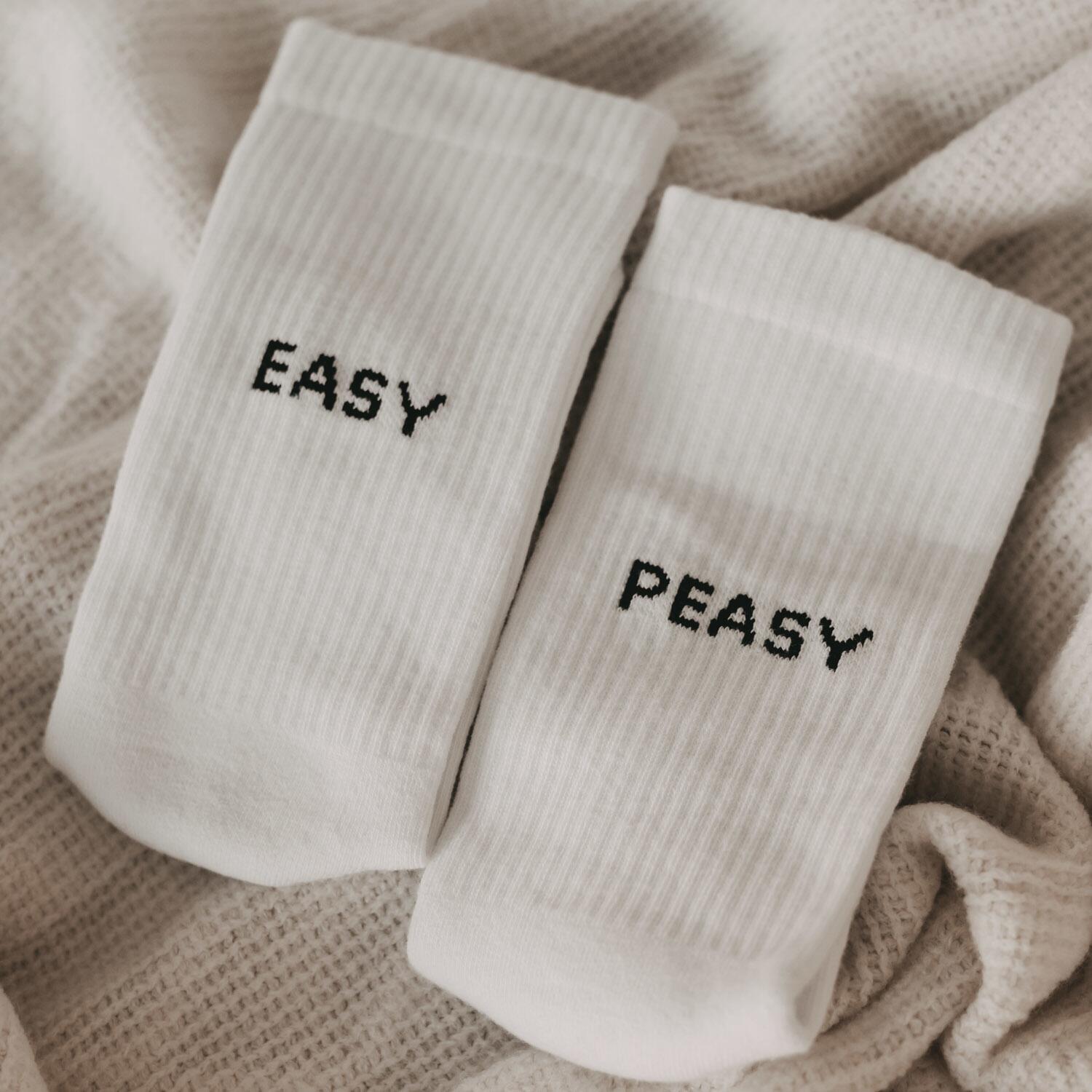 Socken "Easy peasy" (Weiß)