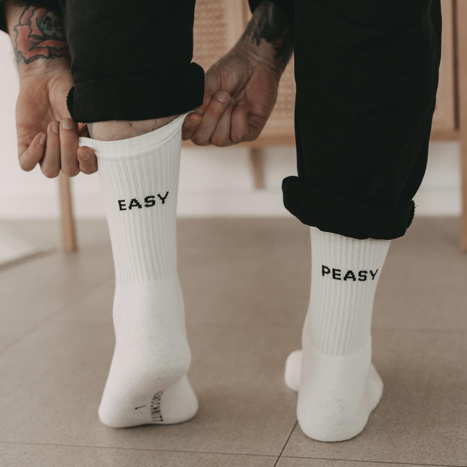 Socken "Easy peasy" (Weiß)