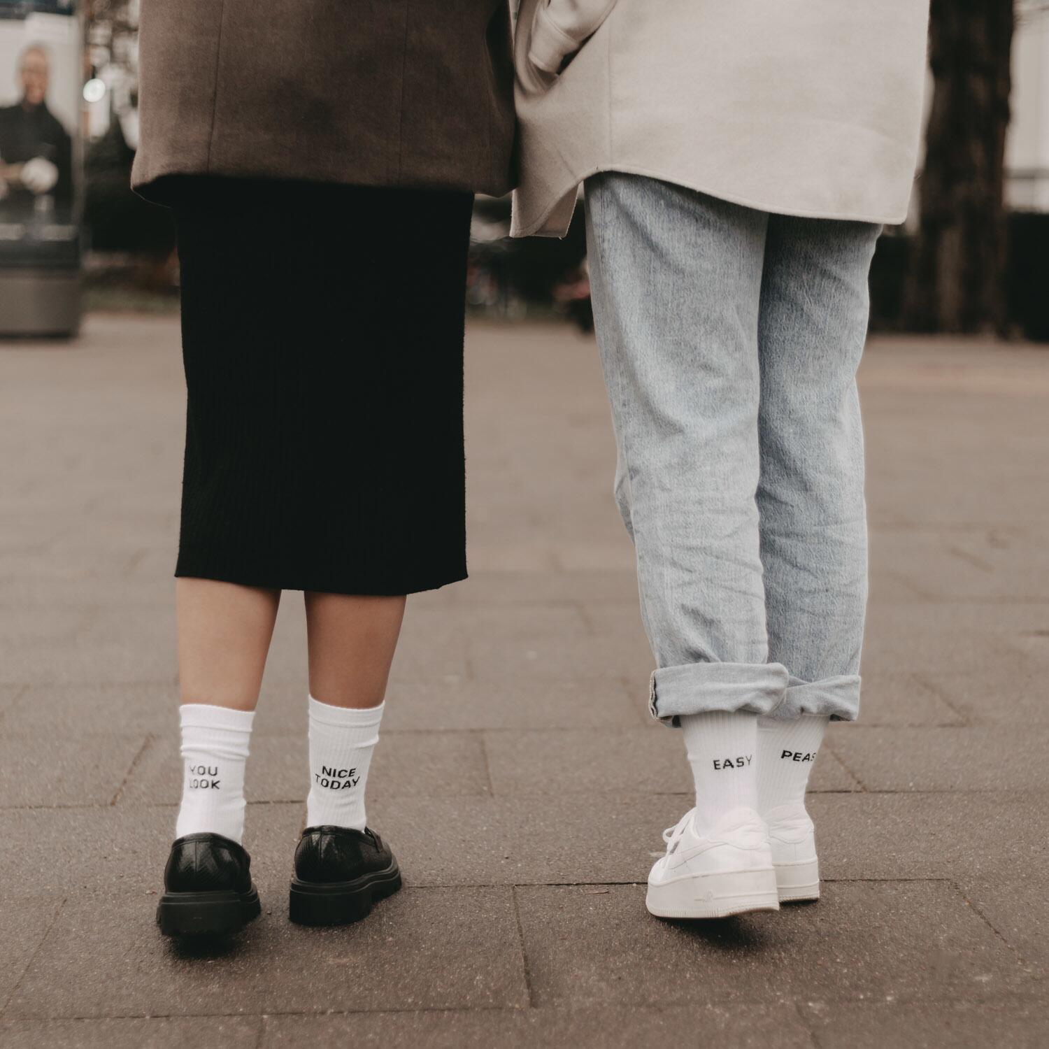 Socken "Easy peasy" (Weiß)