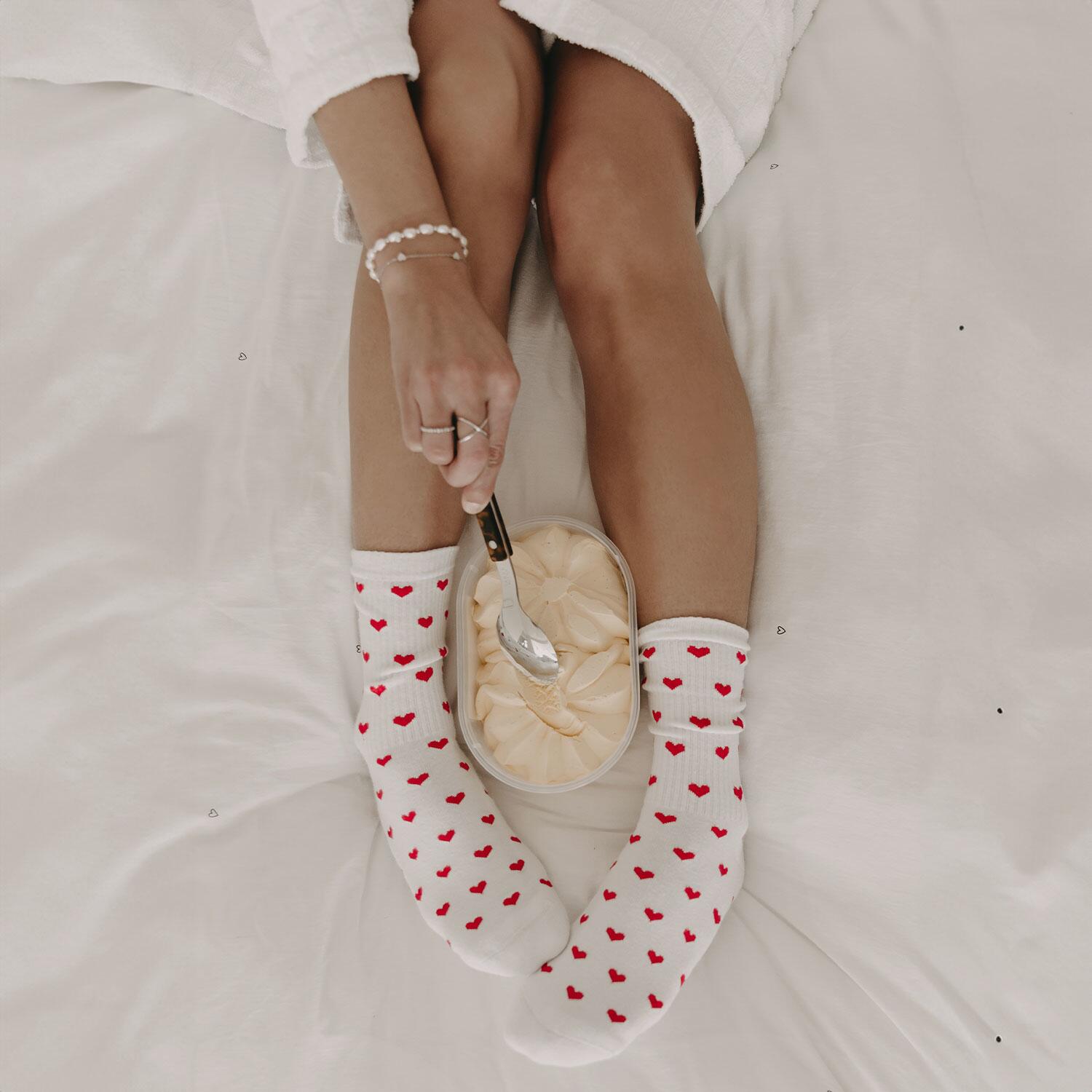 Limitierte Socken "Herzen" (Weiß)