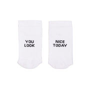Socken "You look nice today" (Weiß)