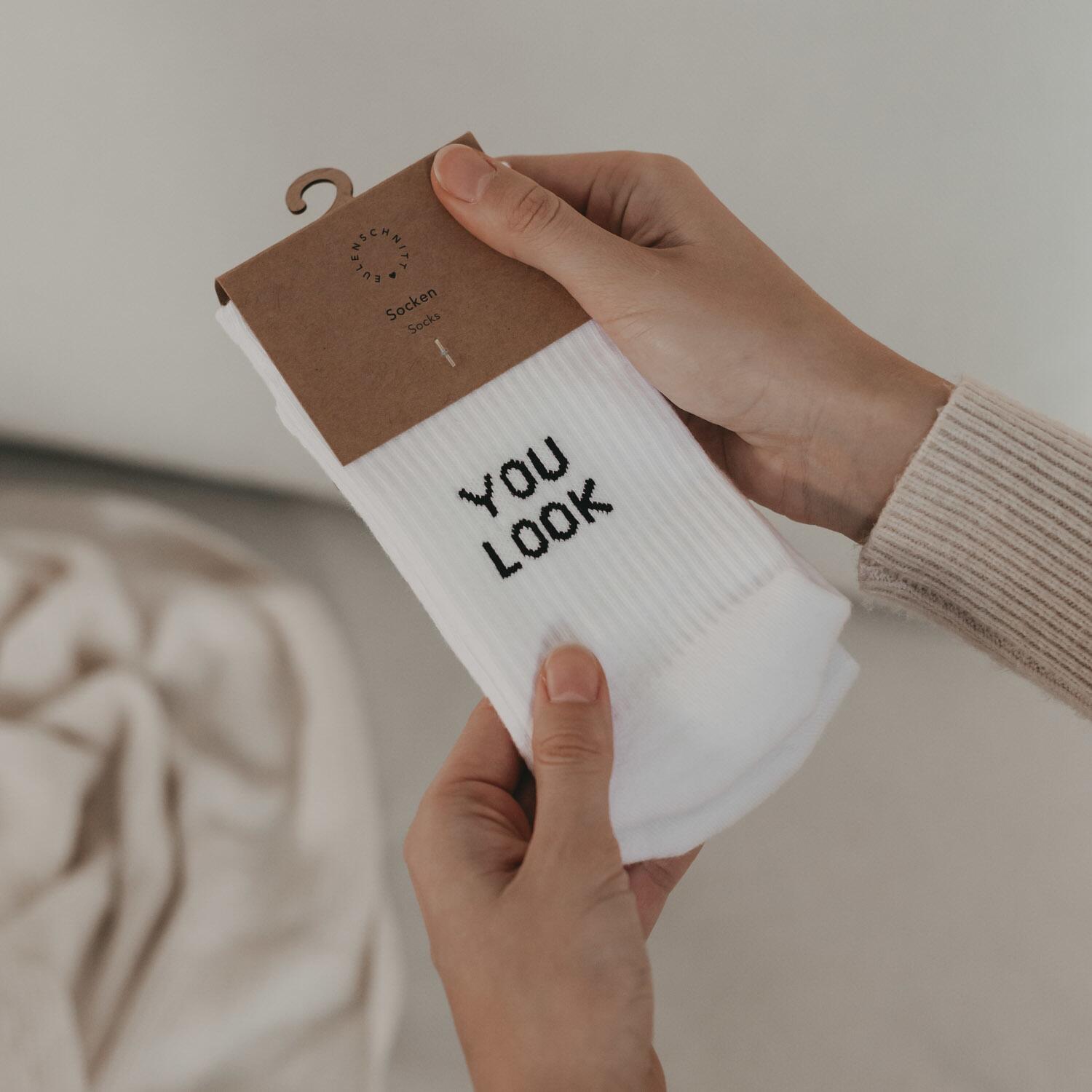Socken "You look nice today" (Weiß)
