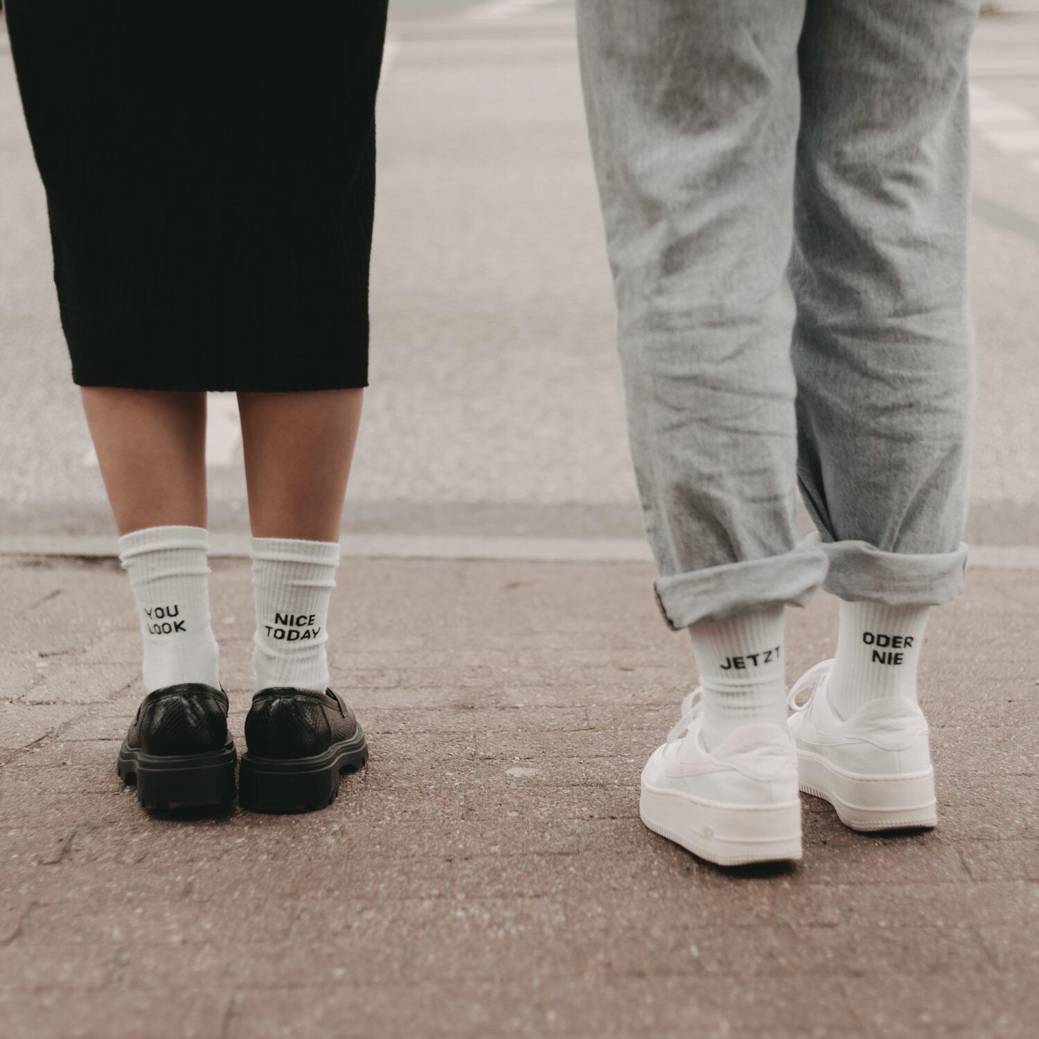 Socken "You look nice today" (Weiß)