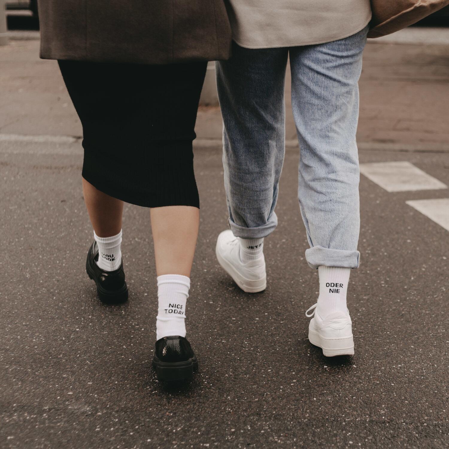 Socken "You look nice today" (Weiß)