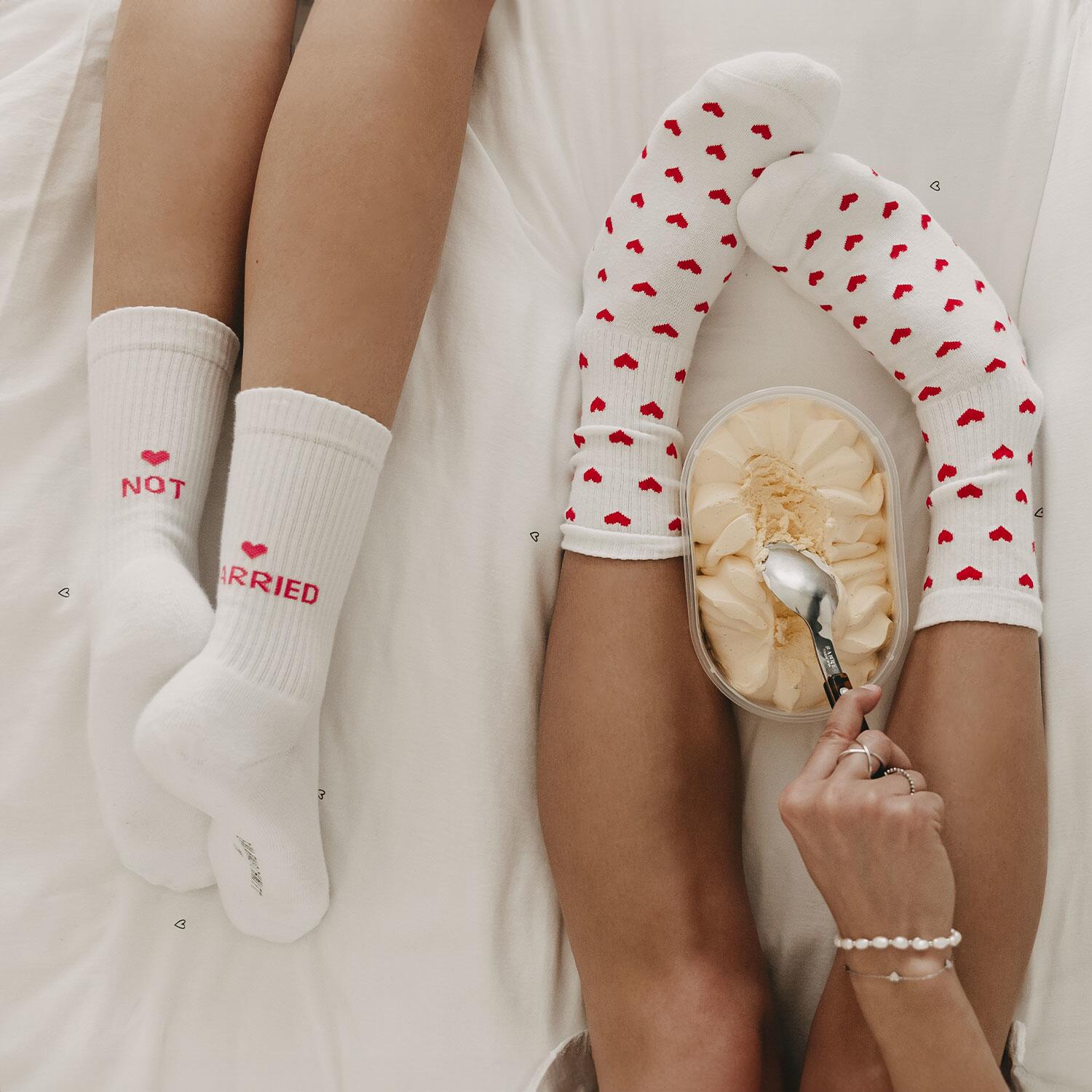 Limitierte Socken "Herzen" (Weiß)