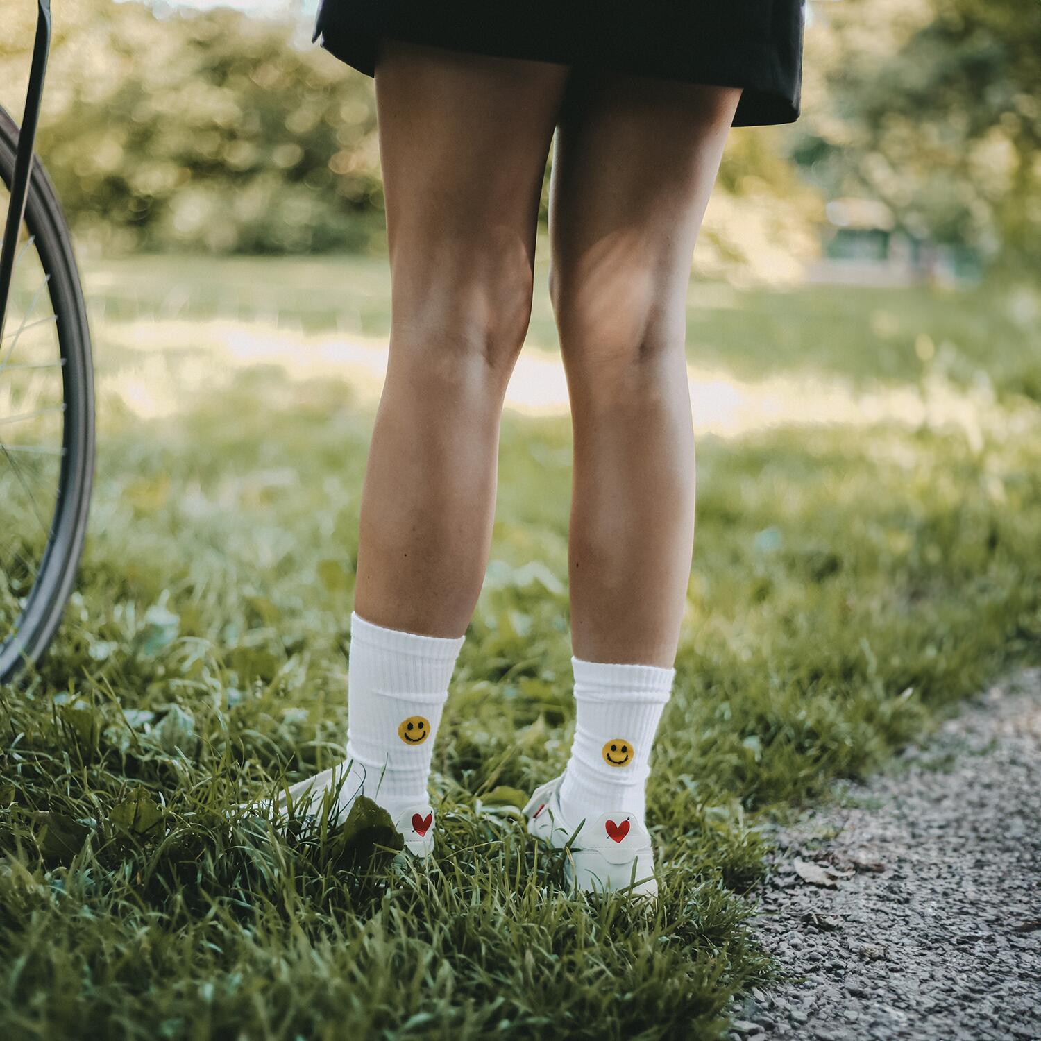 Socken "Smiley gelb" (Weiß)