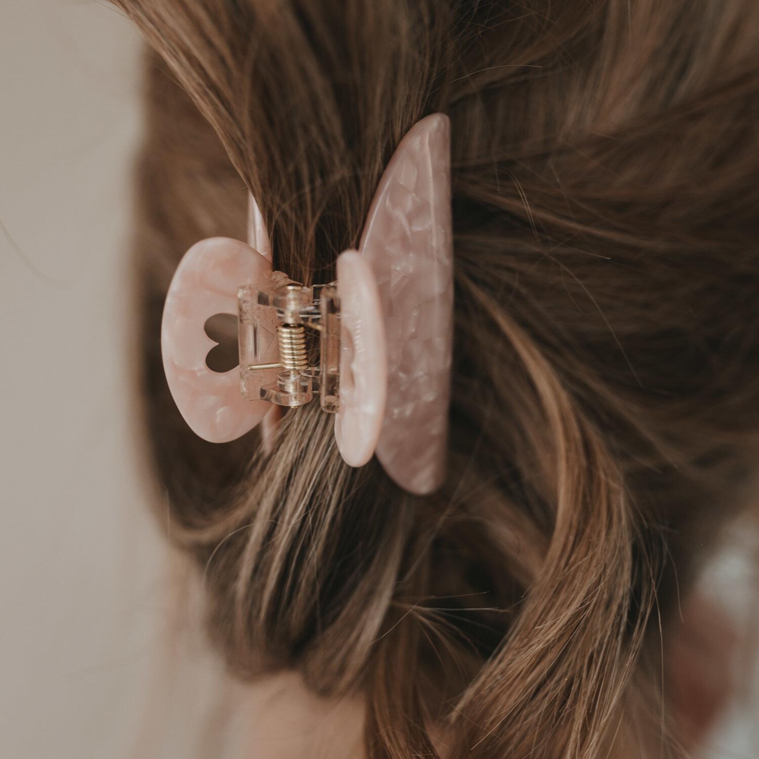 Große Haarspange "Herz" (Rosa)