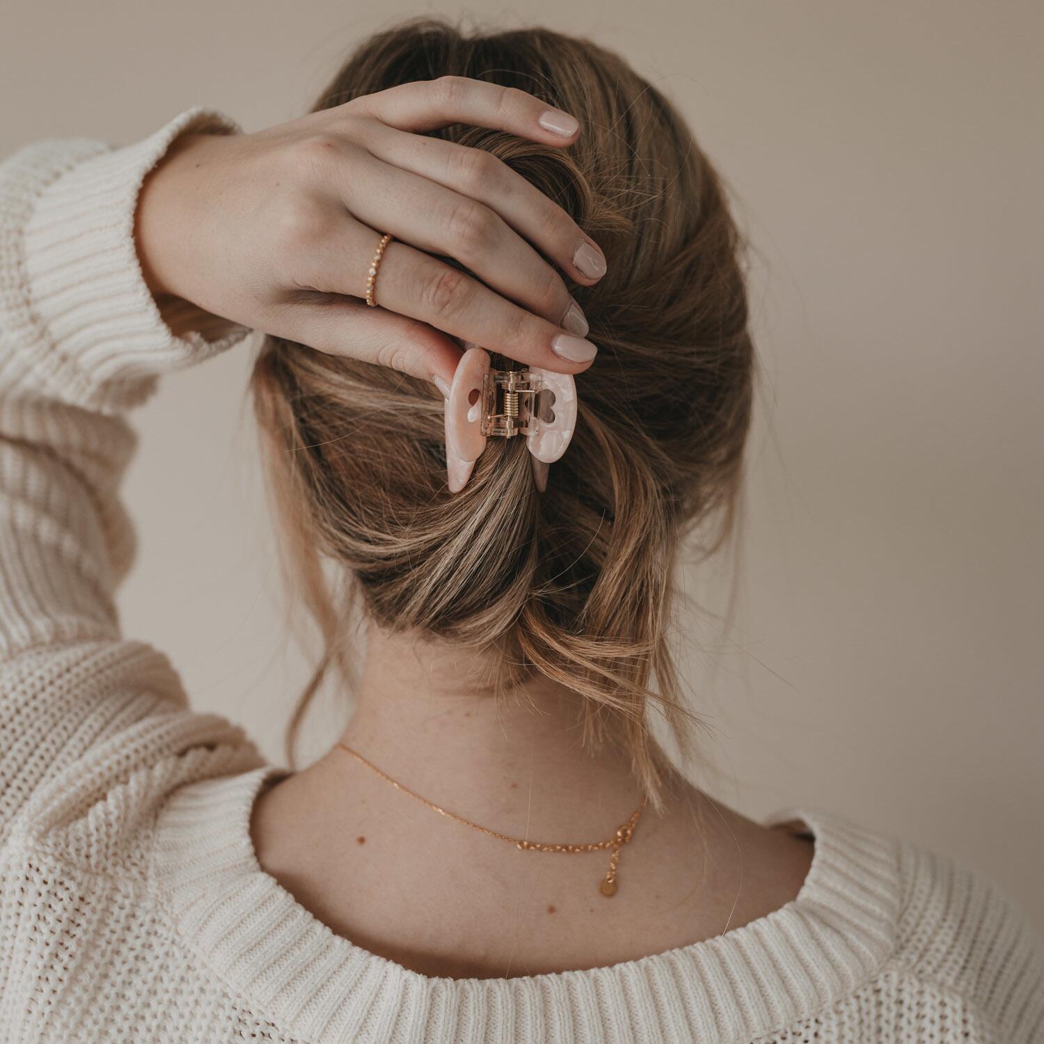 Große Haarspange "Herz" (Rosa)