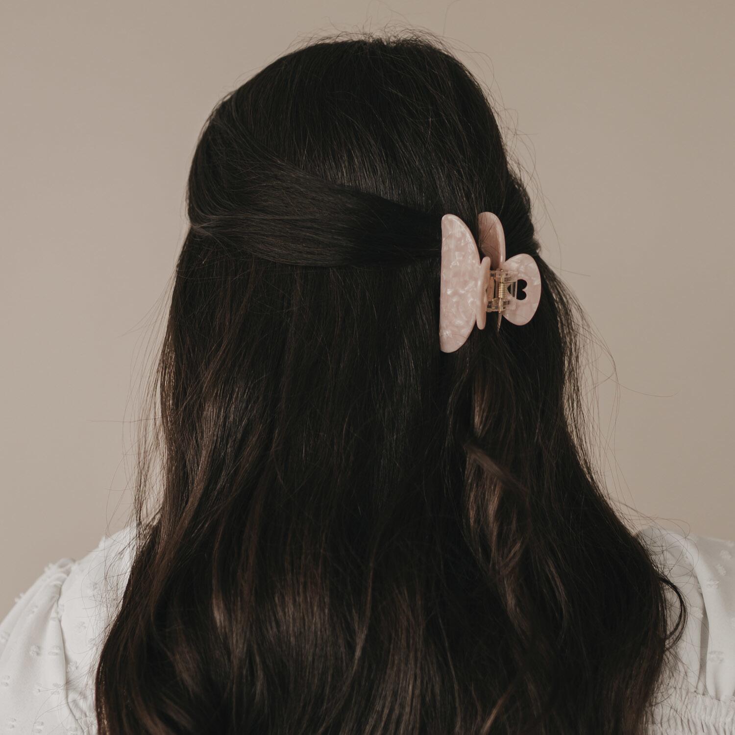 Große Haarspange "Herz" (Rosa)