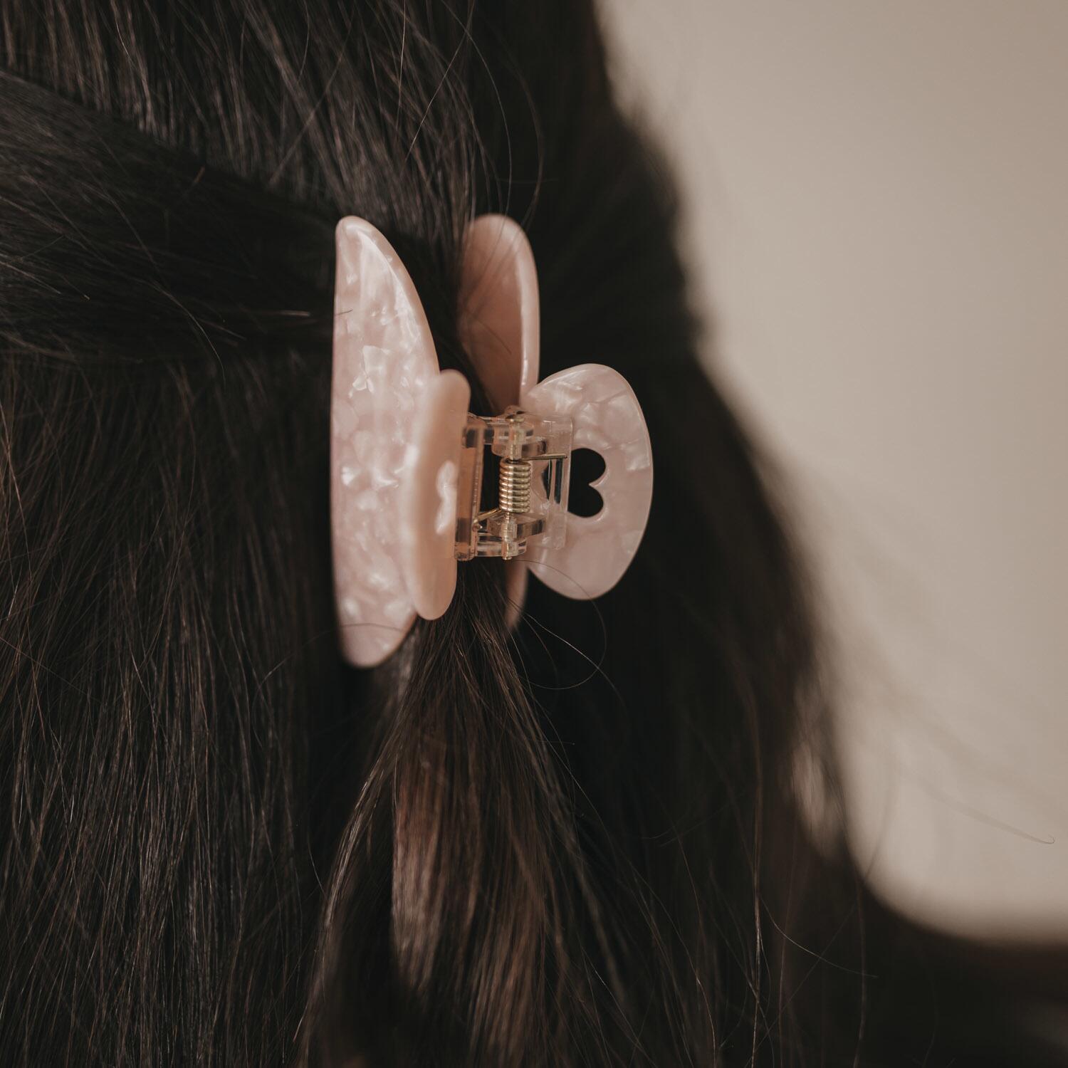Große Haarspange "Herz" (Rosa)