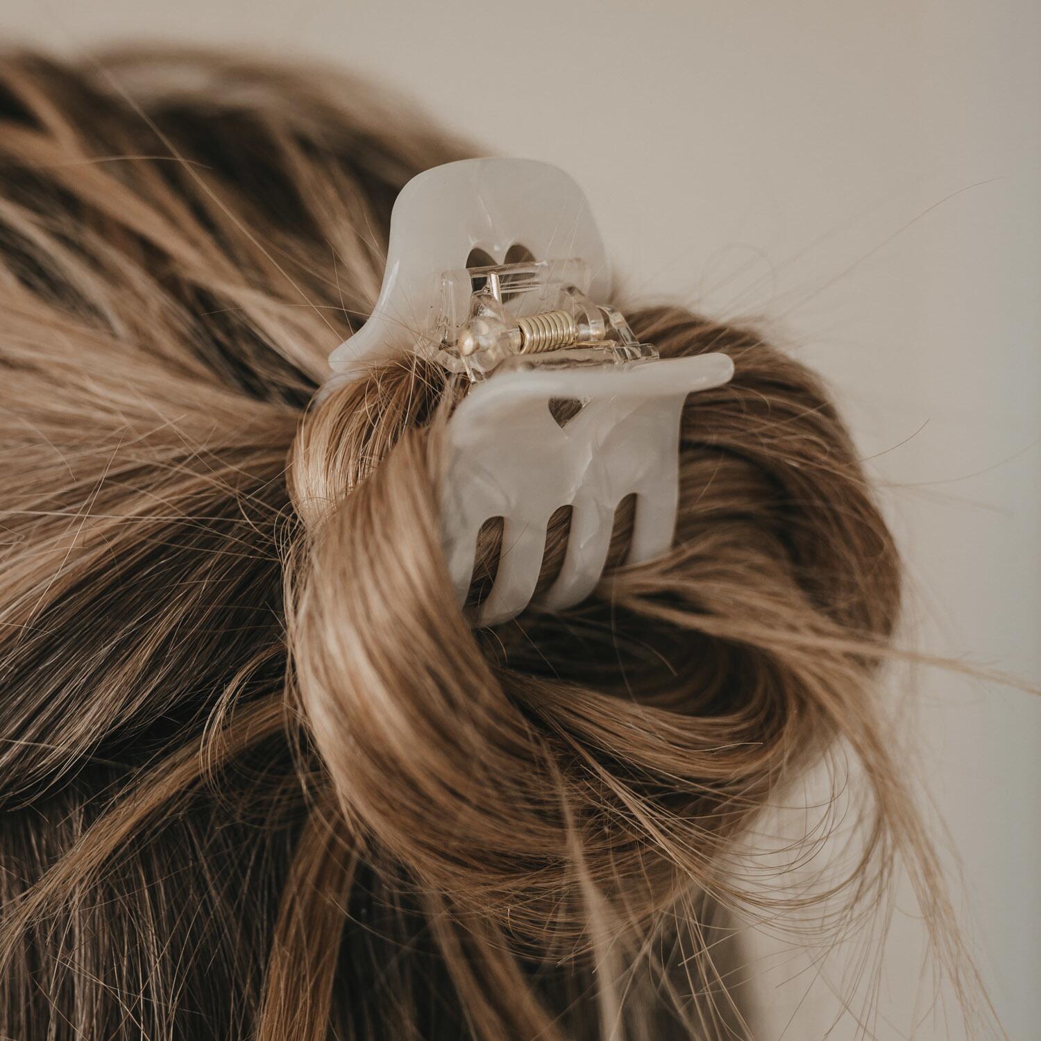 Kleine Haarspange "Herz" (Pearl) Eulenschnitt