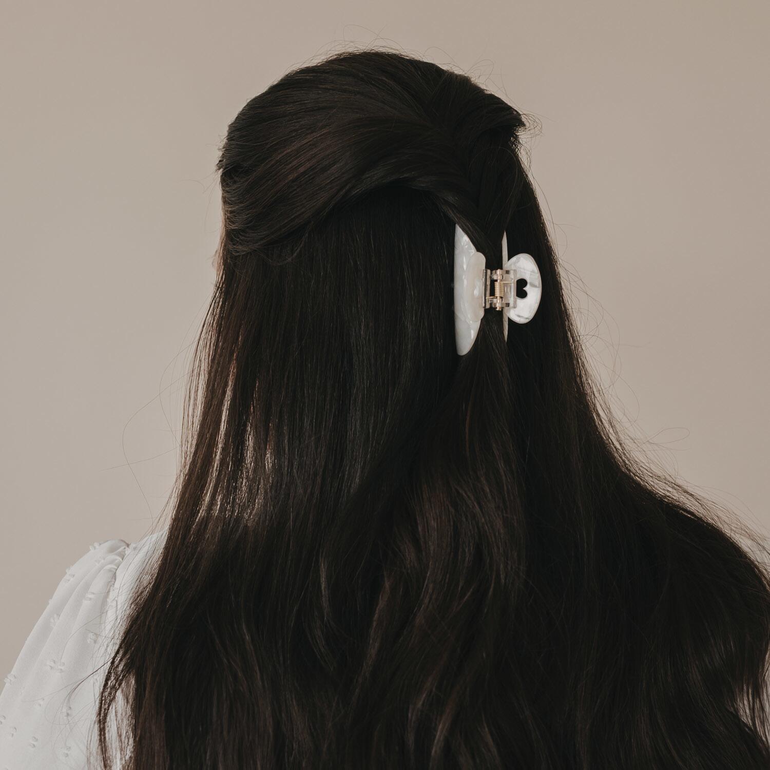 Große Haarspange "Herz" (Pearl) Eulenschnitt