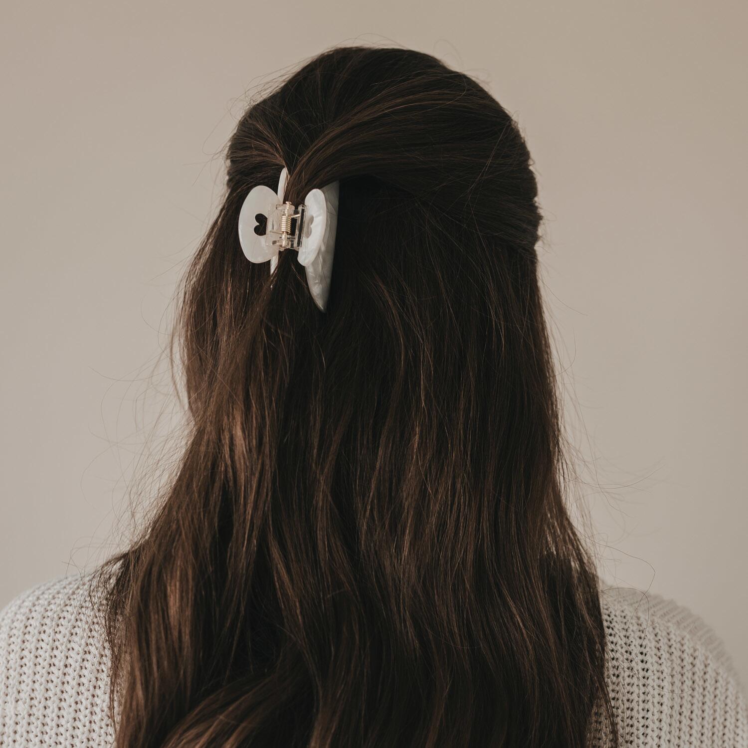 Große Haarspange "Herz" (Pearl) Eulenschnitt