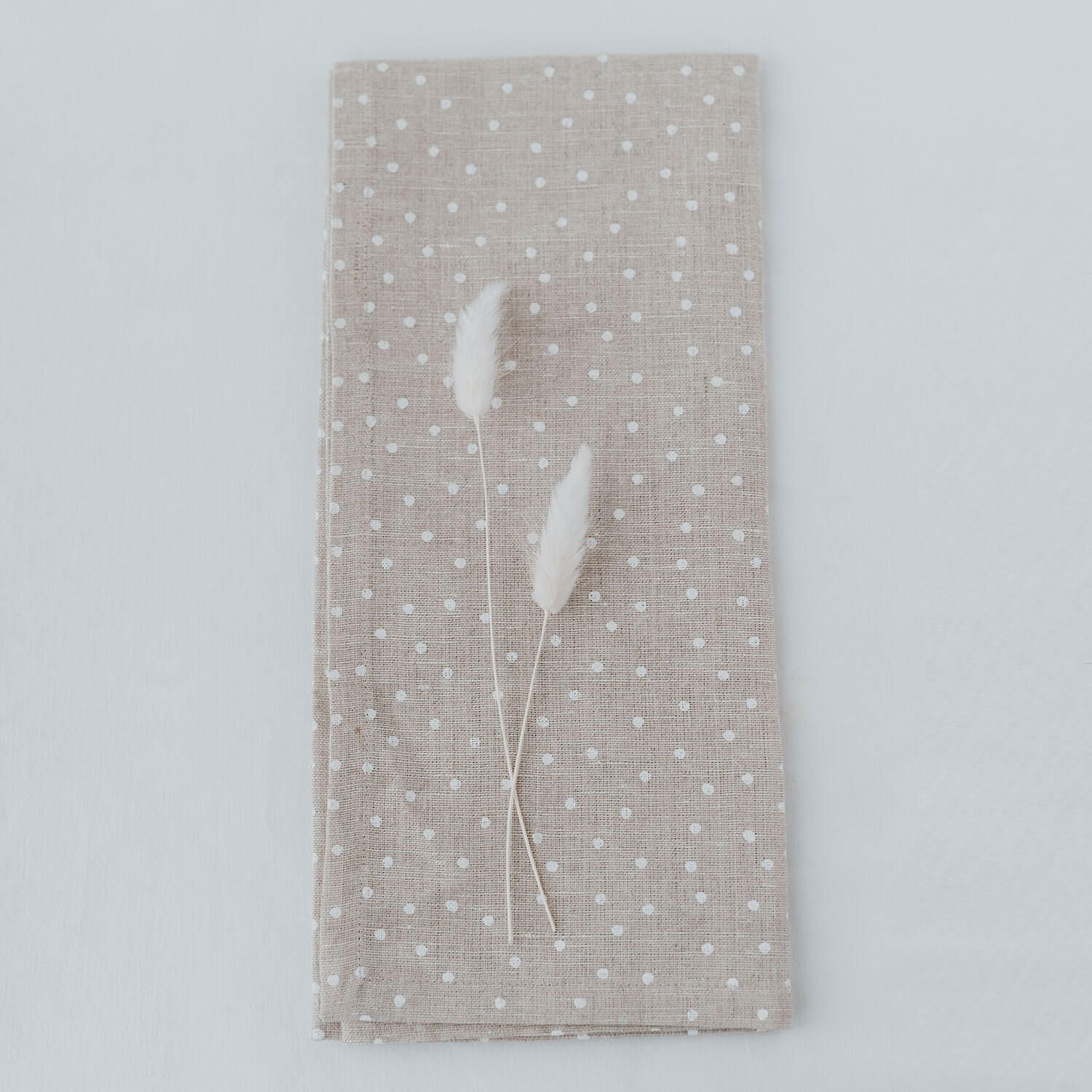 Geschirrtücher aus Leinen "Punkte" im 2er-Set - 70x45 cm (Natur)