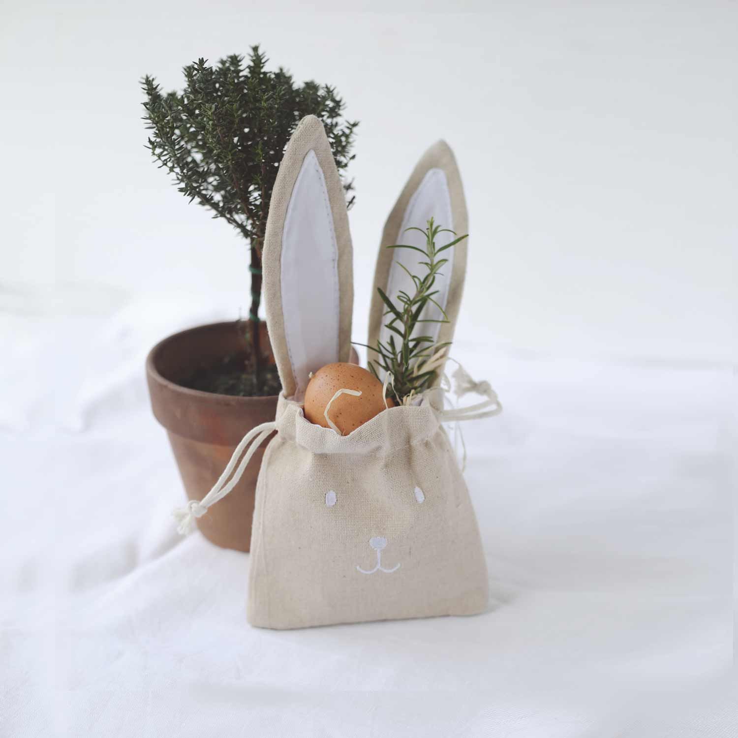 Geschenkbeutel "Häschen" im 2er-Set Häschen - 24x12 cm (Natur)