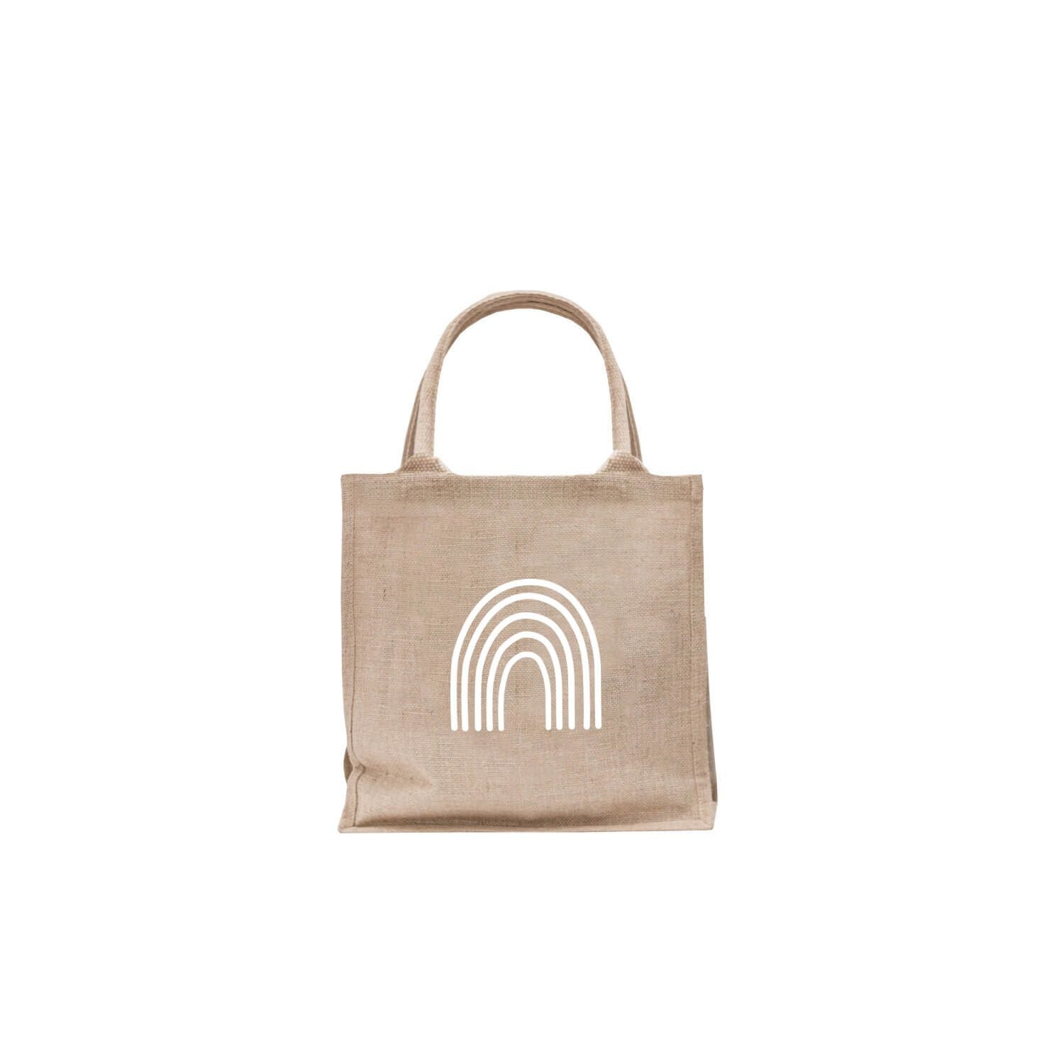 Mini Jute-Shopper "Regenbogen" - 2er-Set (Natur)
