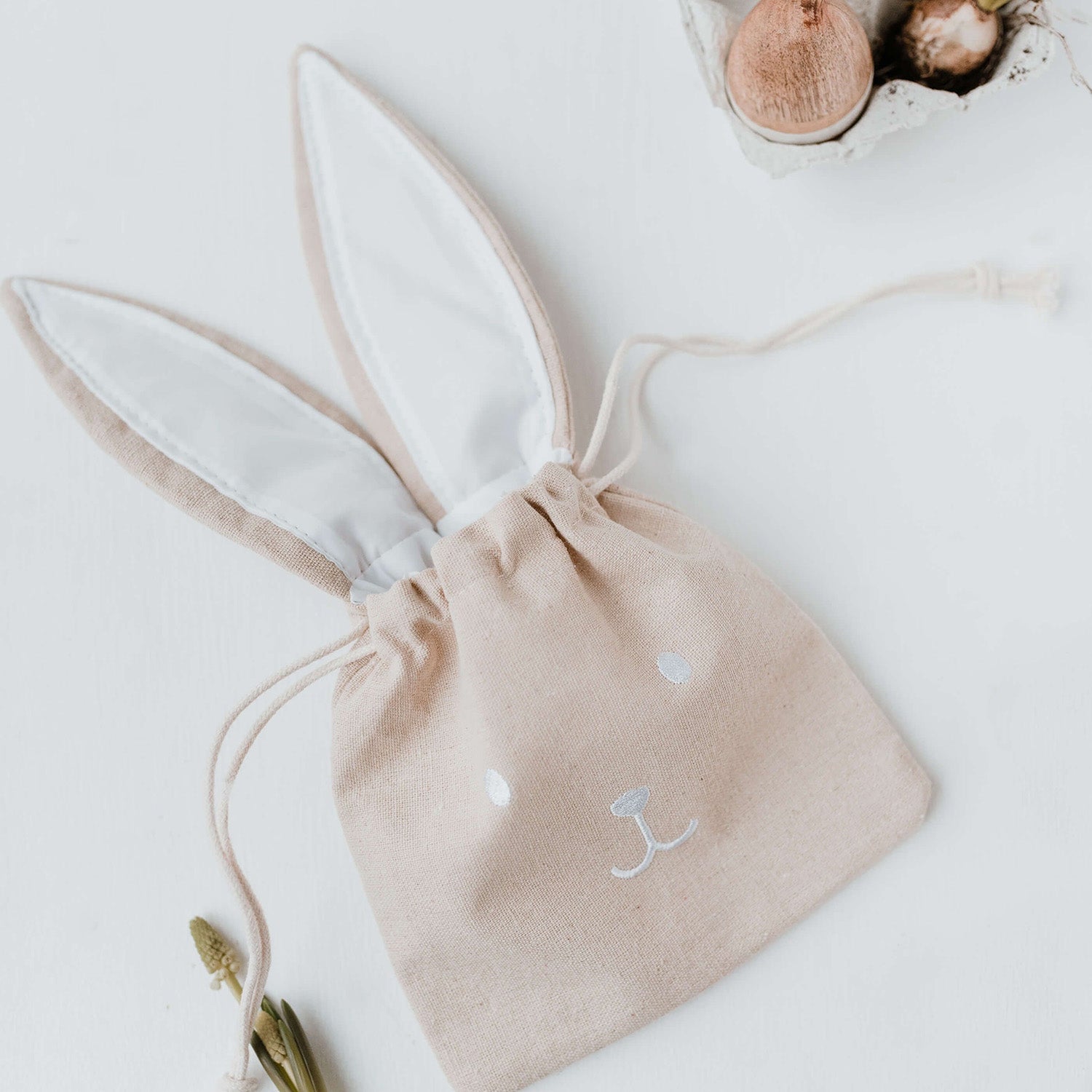 Geschenkbeutel "Hase" im 2er-Set Häschen - 35x17 cm (Natur)