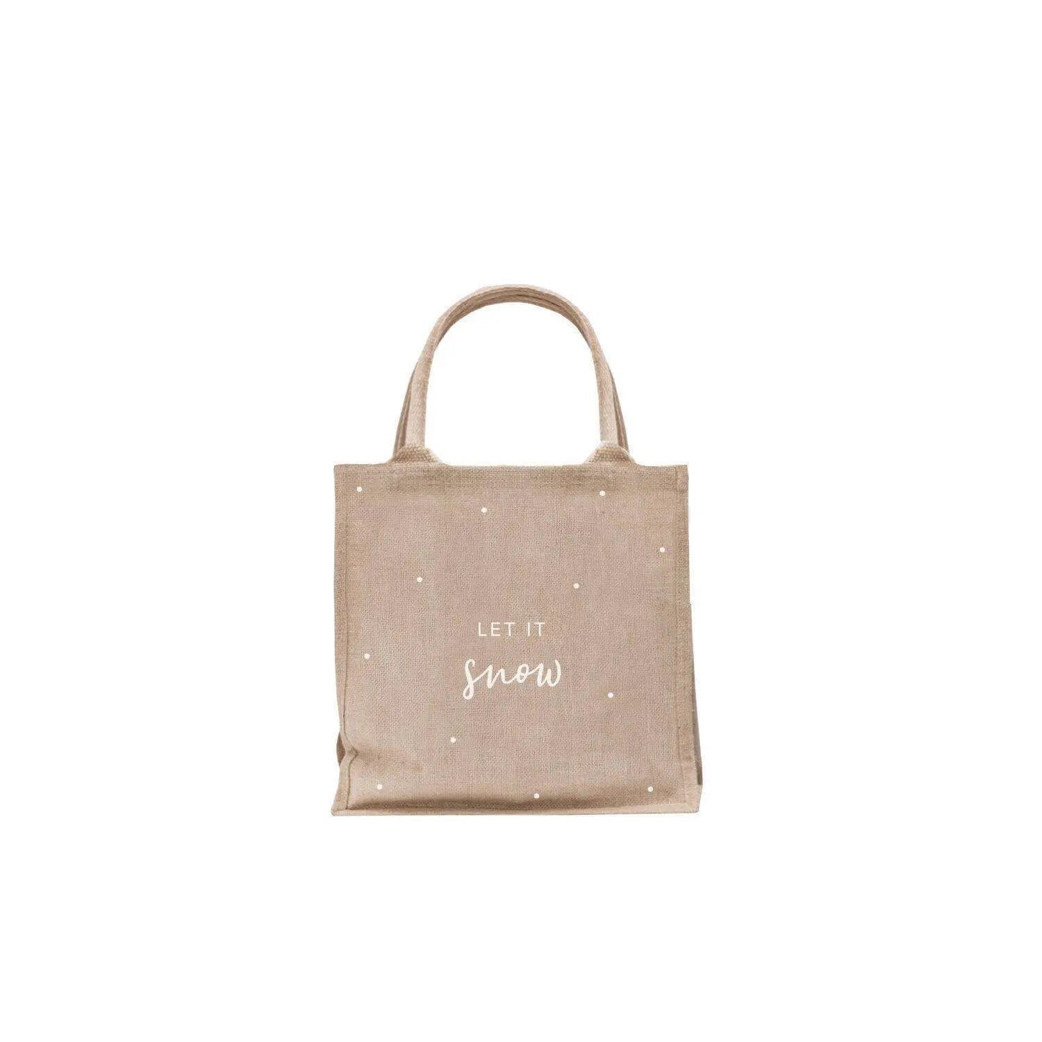 Mini Jute Shopper "Christmas" - 23x23x10 cm (Natur) Eulenschnitt