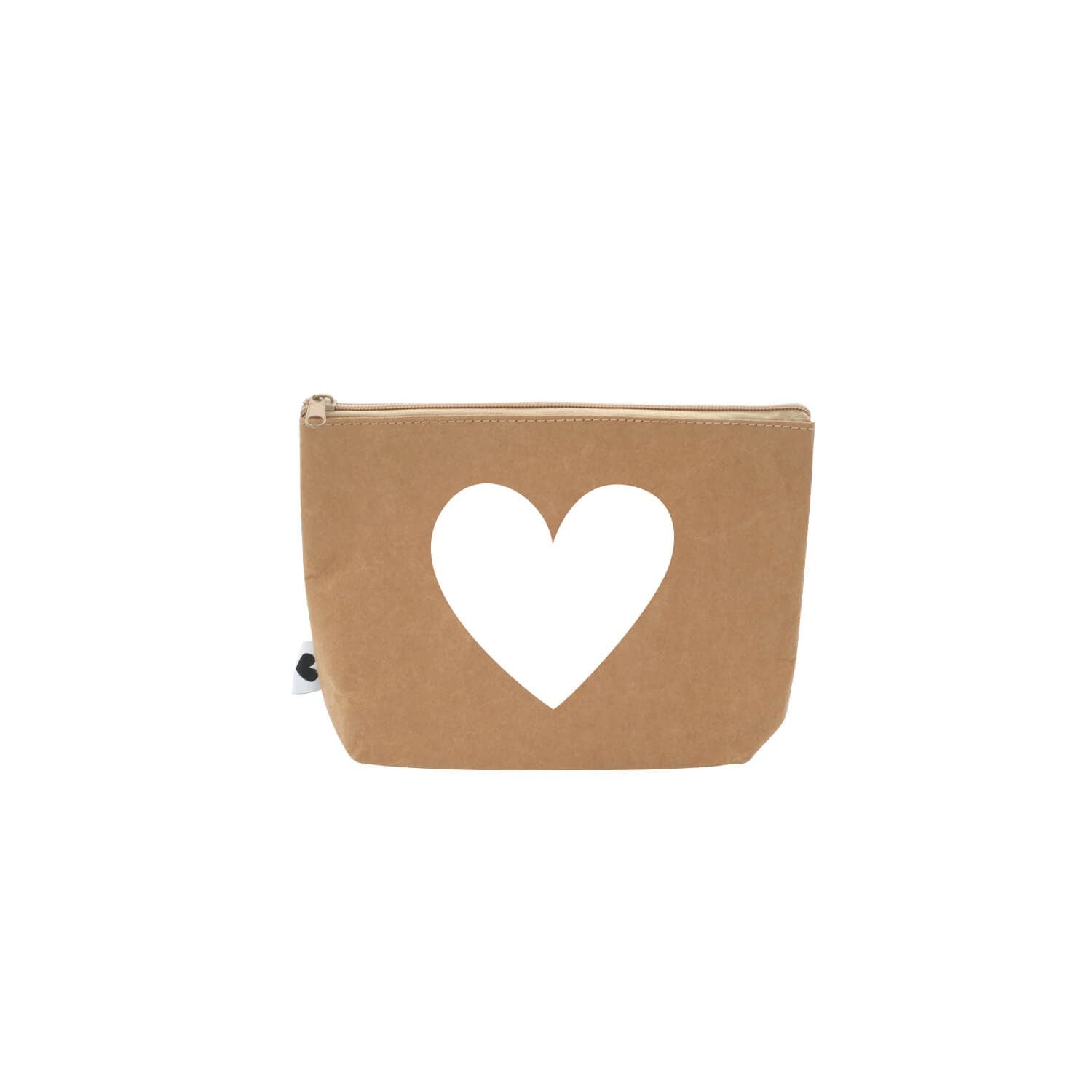 Kosmetiktasche "Herz" - 23x15x6 cm (Braun)
