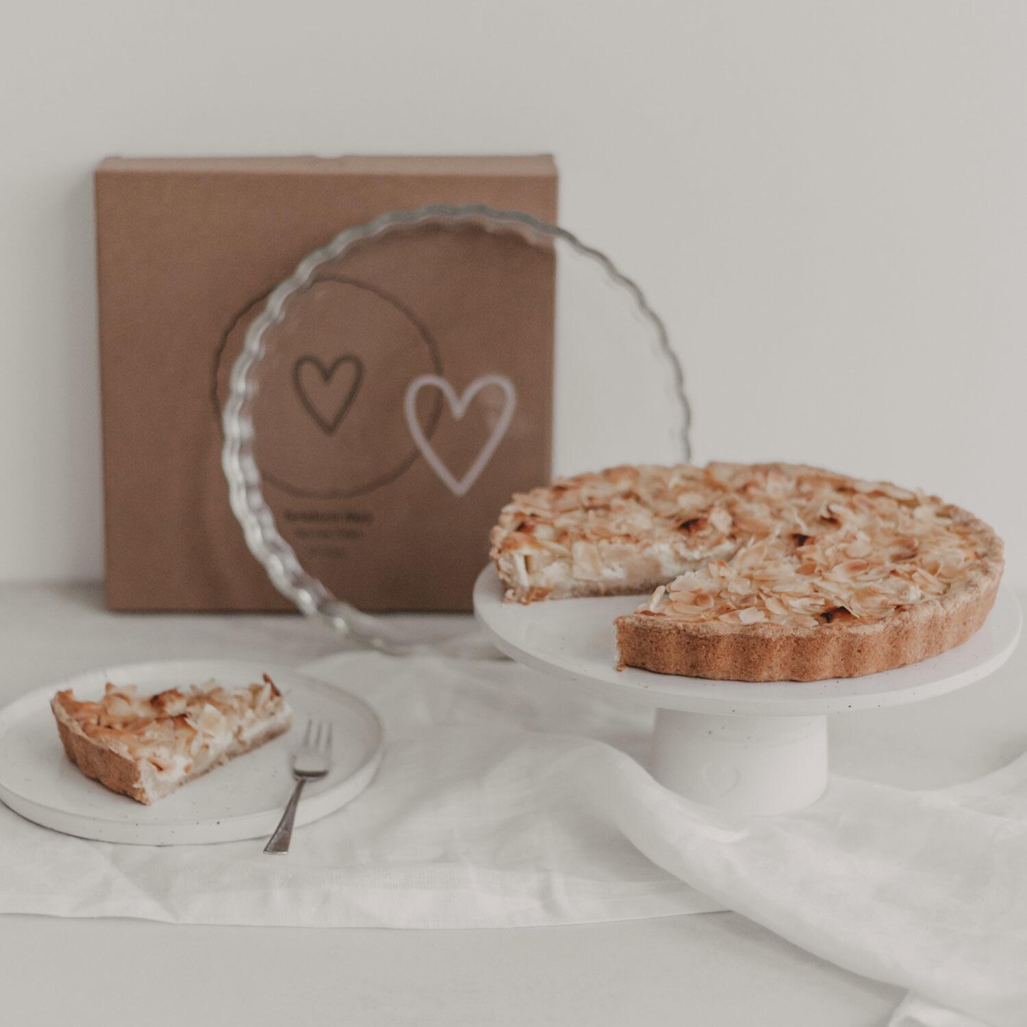 Tarteform "Herz" - 26,5x26,5x3,5 cm (Transparent/Weiß)
