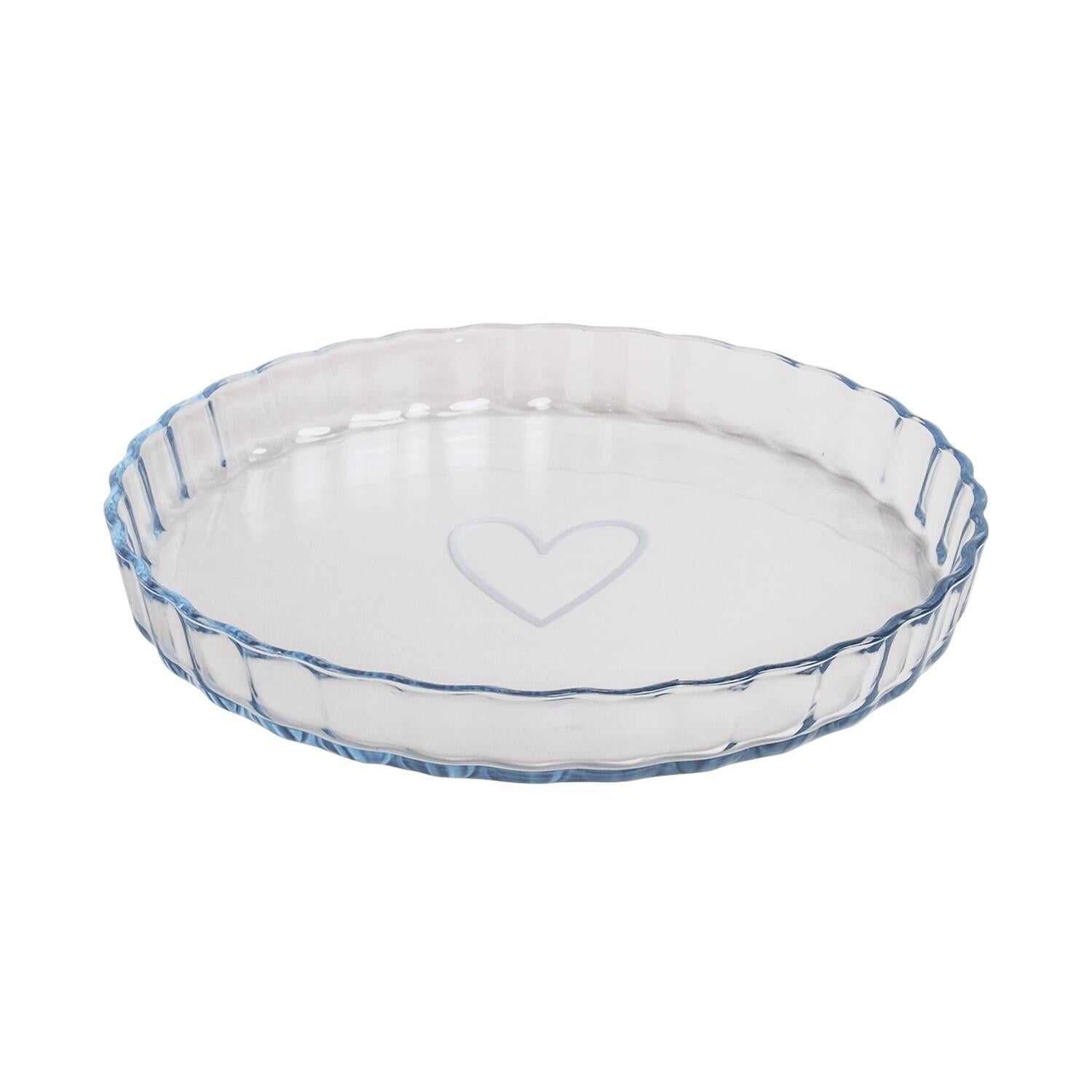 Tarteform "Herz" - 26,5x26,5x3,5 cm (Transparent/Weiß)