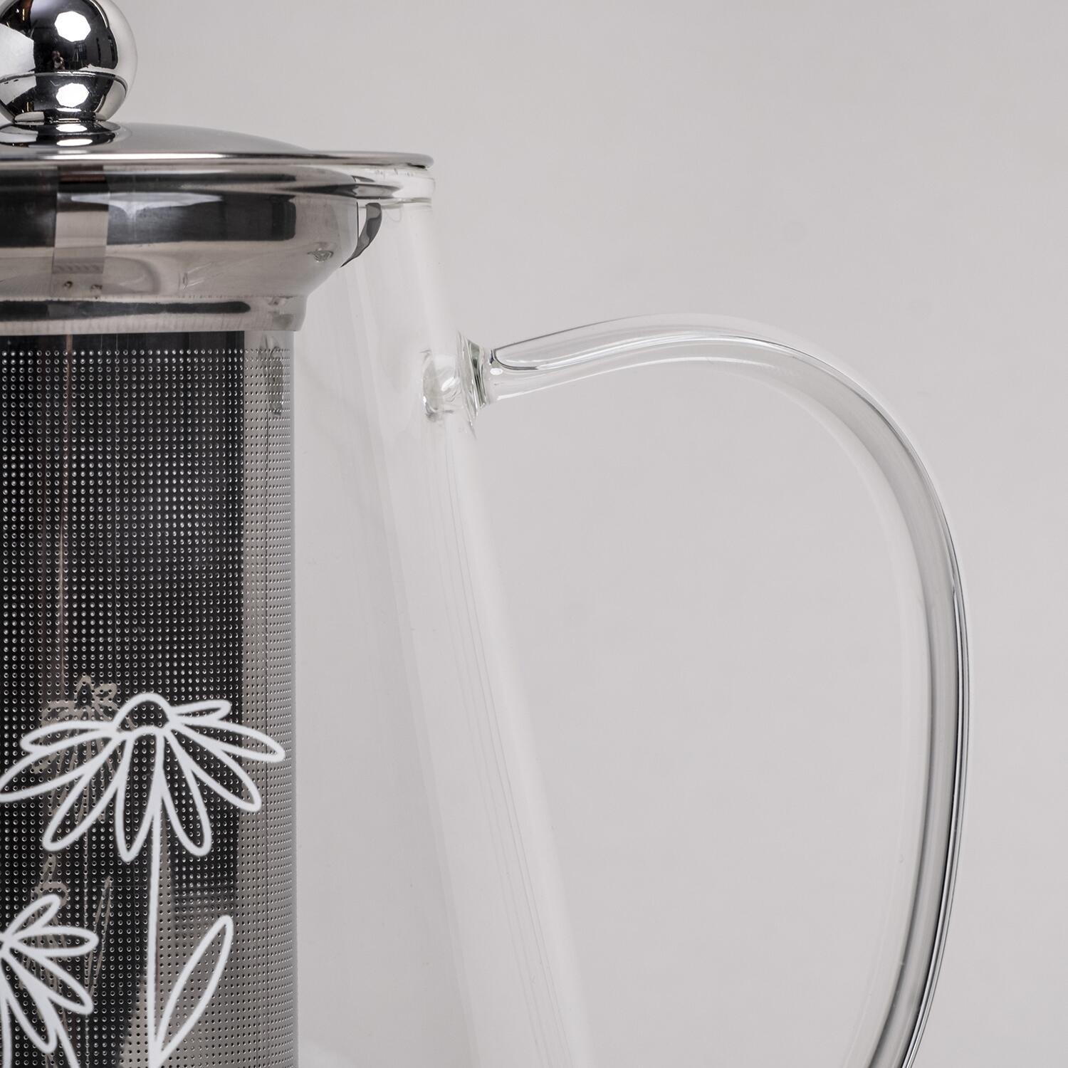 Teekanne "Daisy" - 1,2 l (Transparent/Weiß)